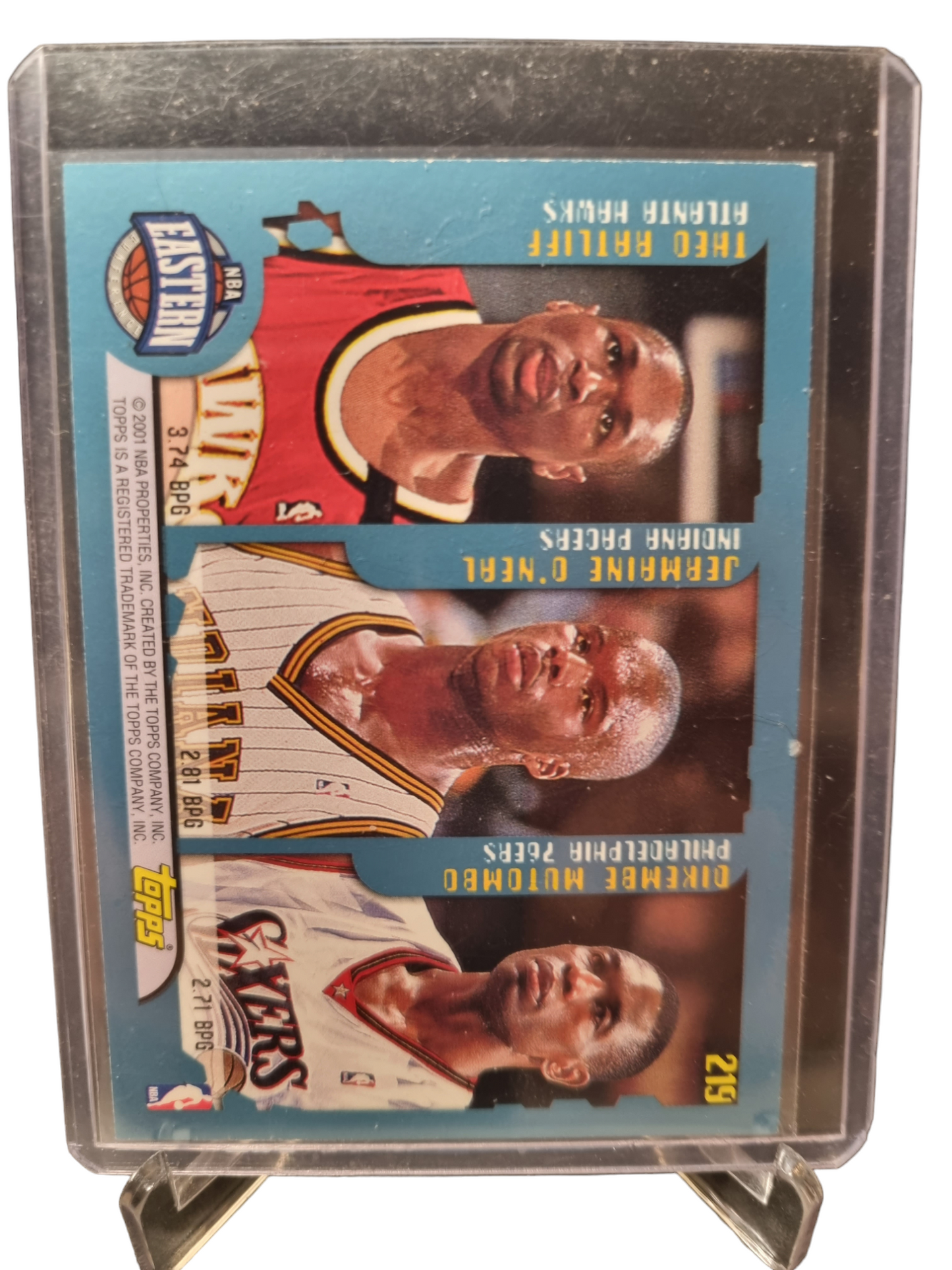 2001 Topps #219 Shaquille O'Neal League Leaders Blocks