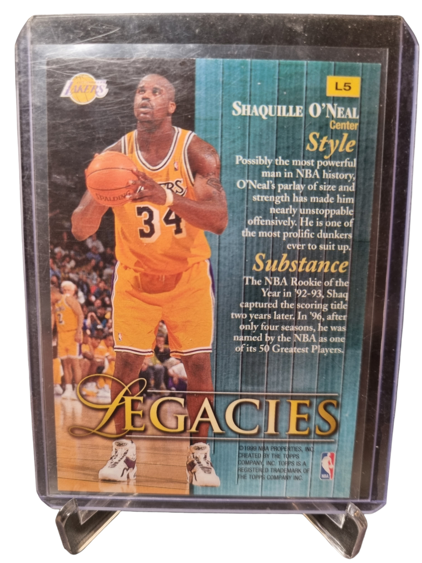 1999 Topps #L5 Shaquille O'Neal Legacies