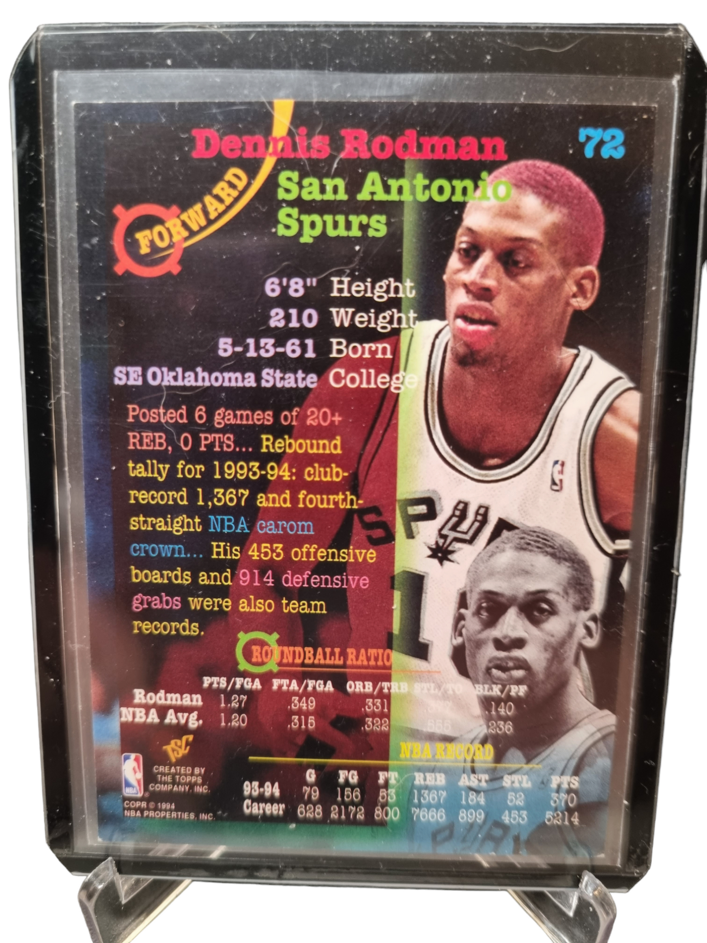 1994 Topps Stadium Club #72 Dennis Rodman