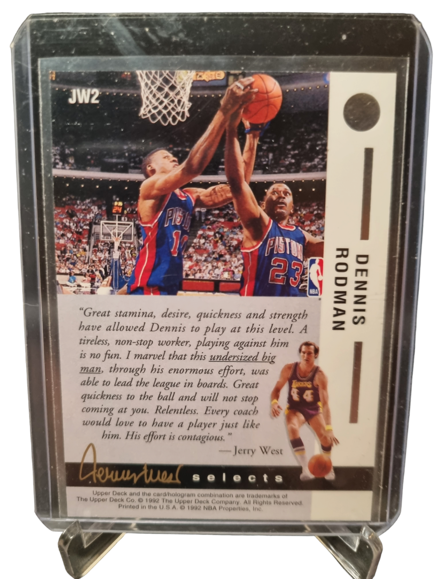 1992 Upper Deck #JW2 Dennis Rodman Jerry West Selects Best Rebounder