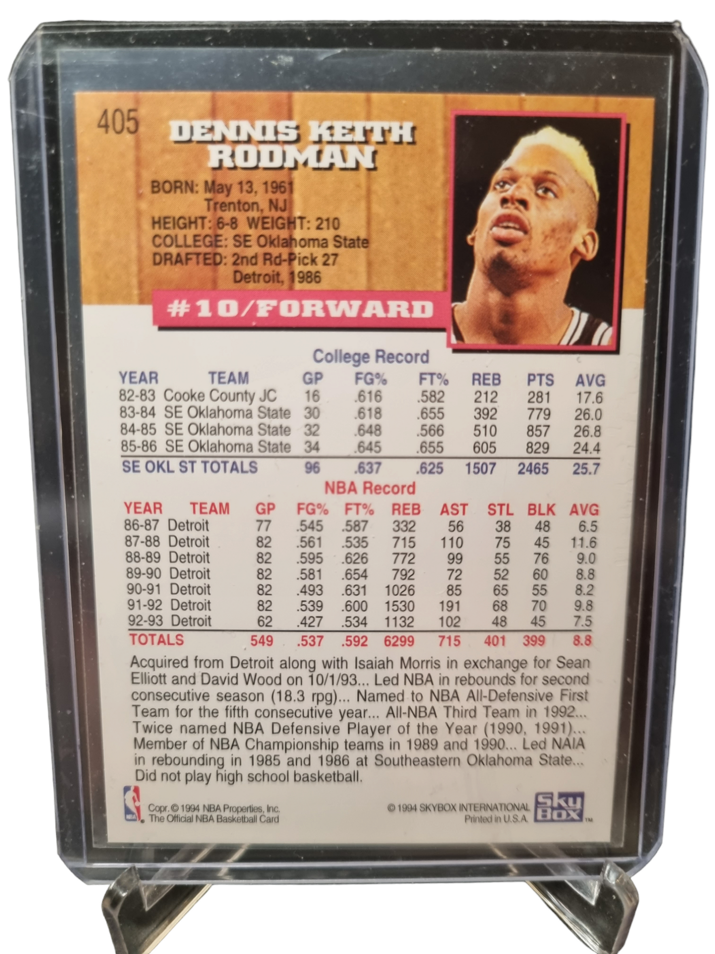 1994 Hoops #405 Dennis Rodman