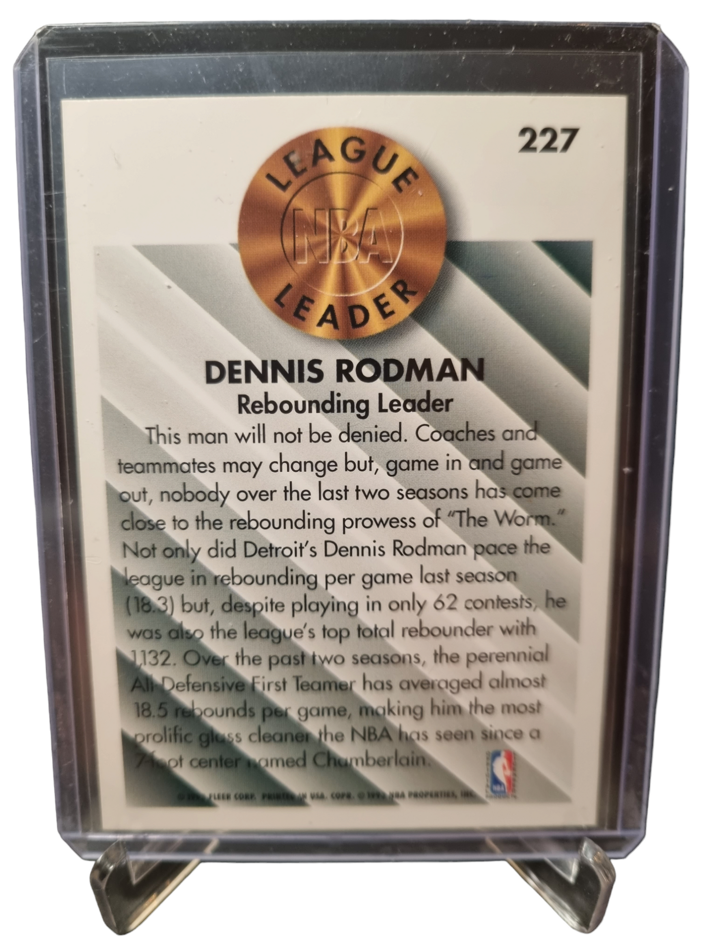 1993-94 Fleer #227 Dennis Rodman League Leader