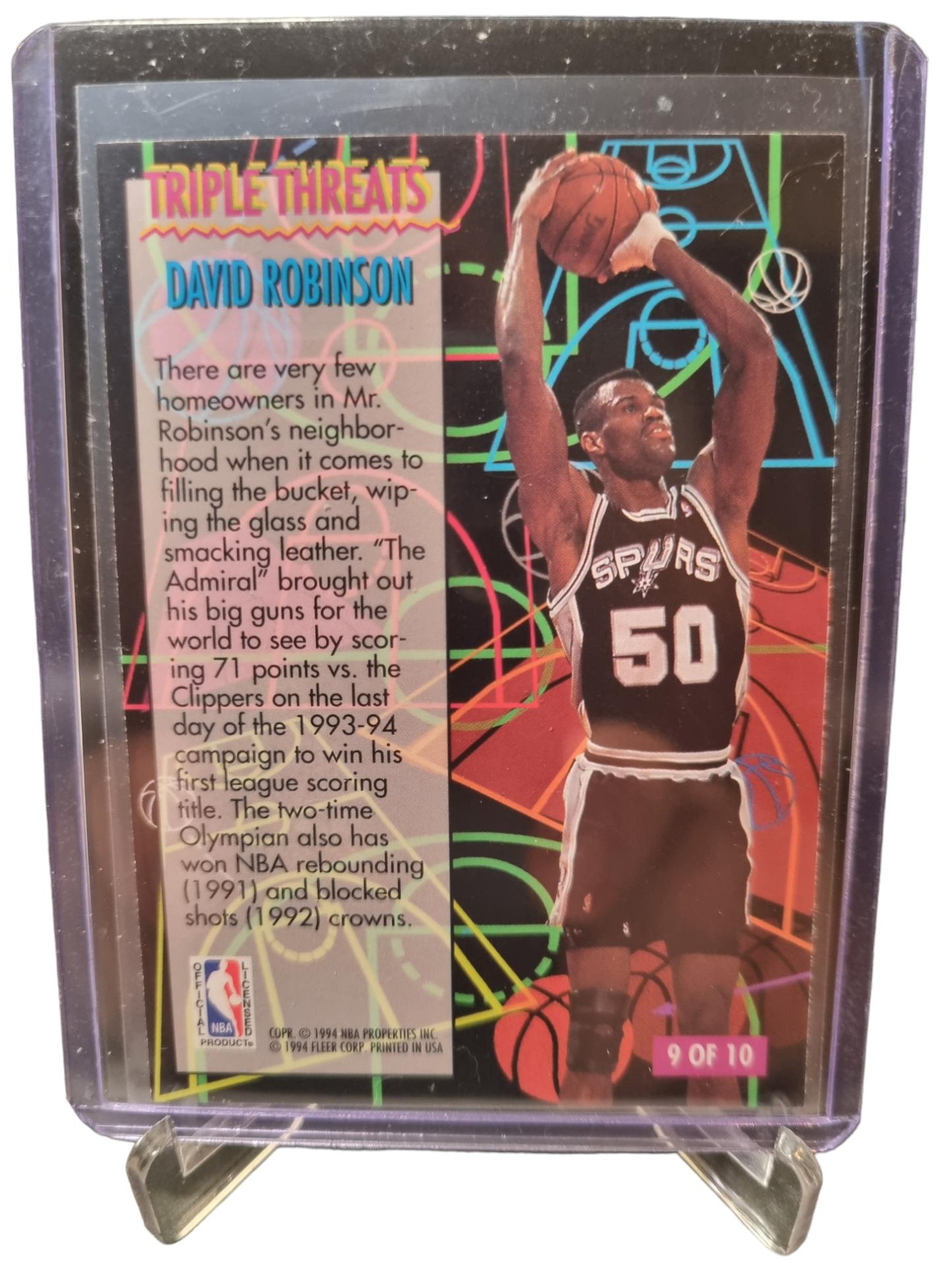 1994-95 Fleer #9 of 10 David Robinson Triple Threats