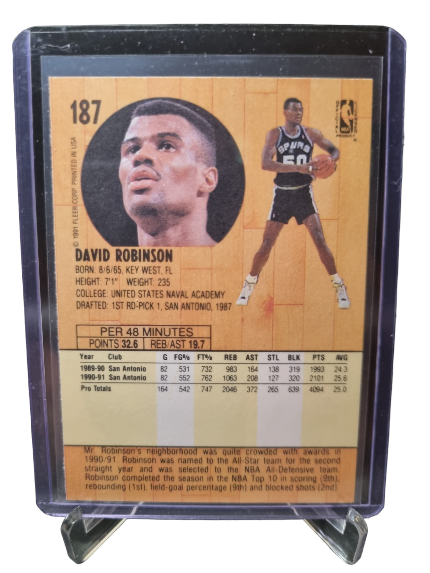 1991 Fleer #187 David Robinson