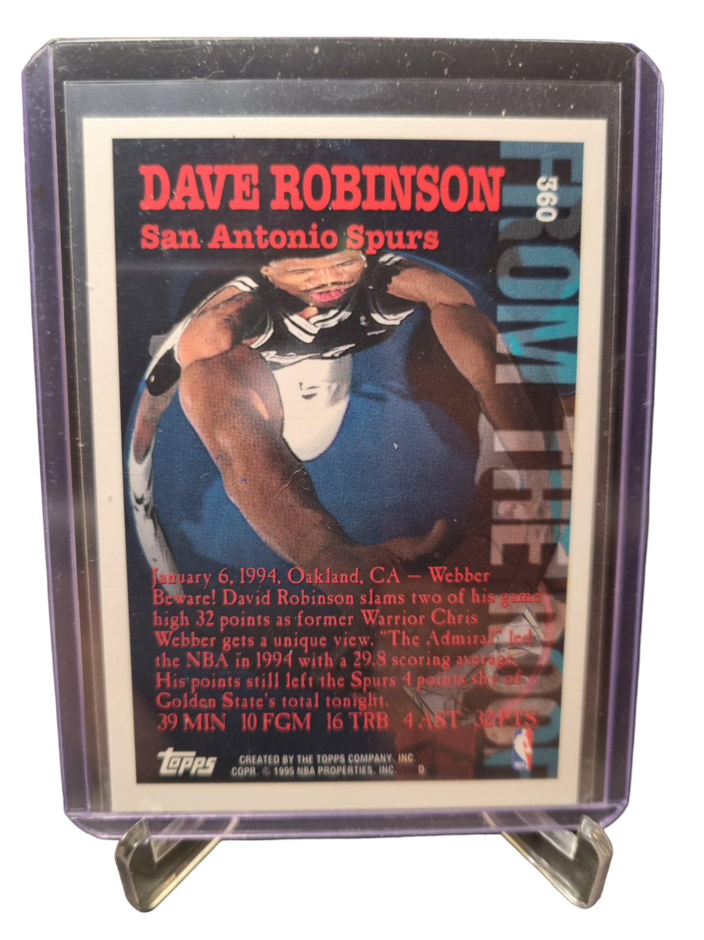 1995 Topps #360 David Robinson From The Roof