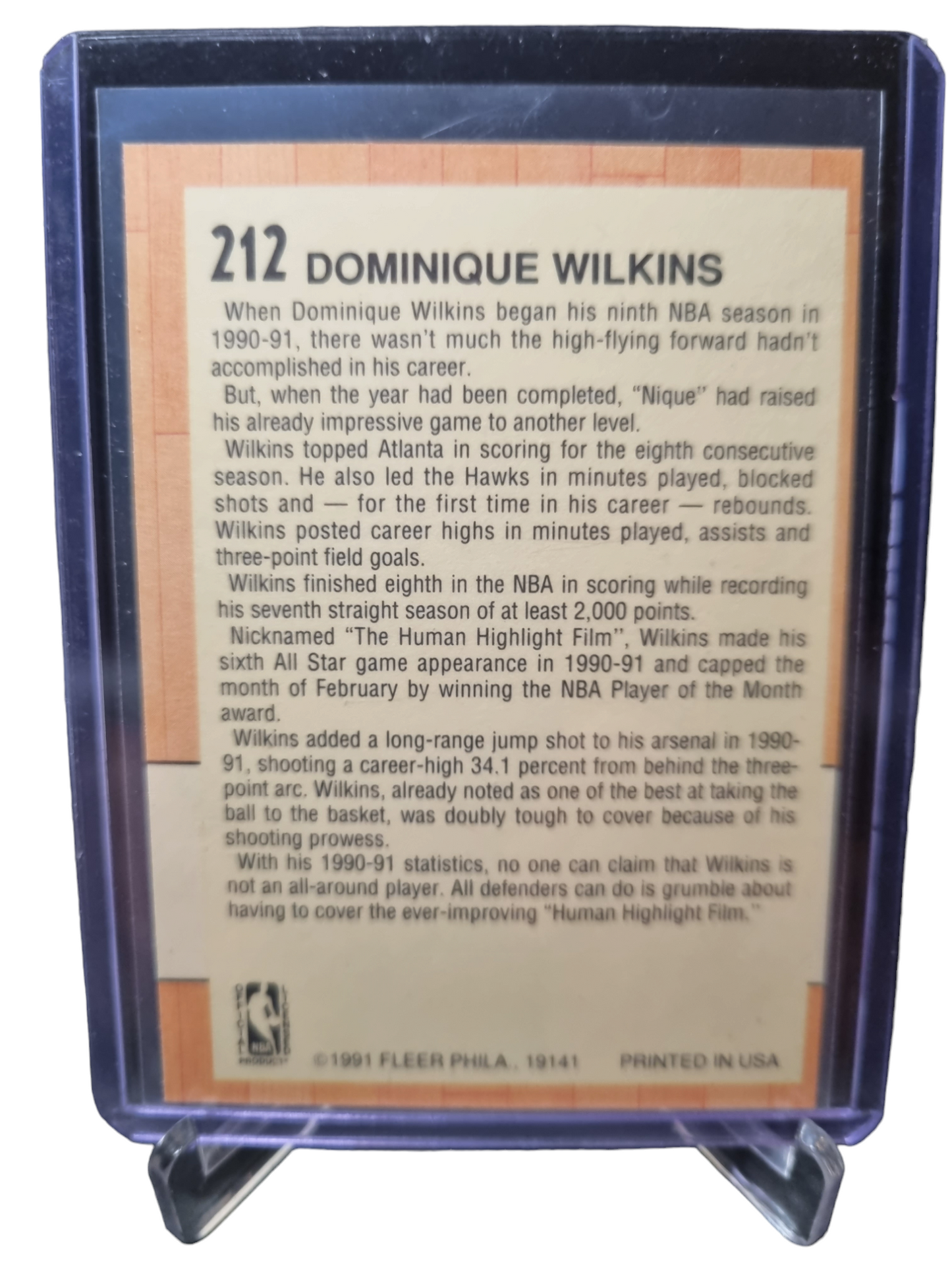 1991 Fleer #6 Dominique Wilkins All-Star Team