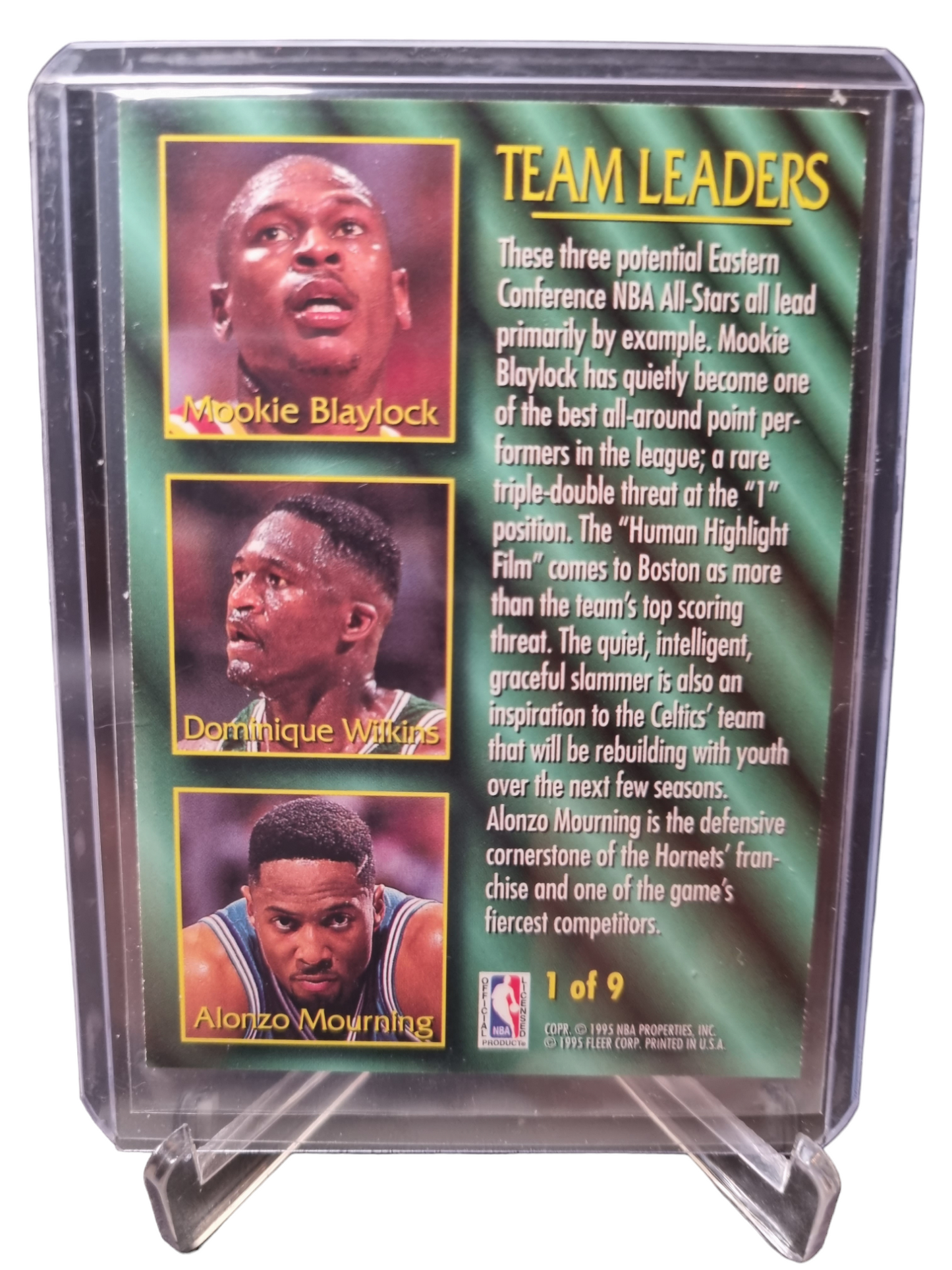 1994-95 Fleer #1 of 9 Dominique Wilkins/Mookie Blaylock/Alonzo Mourning Team Leaders