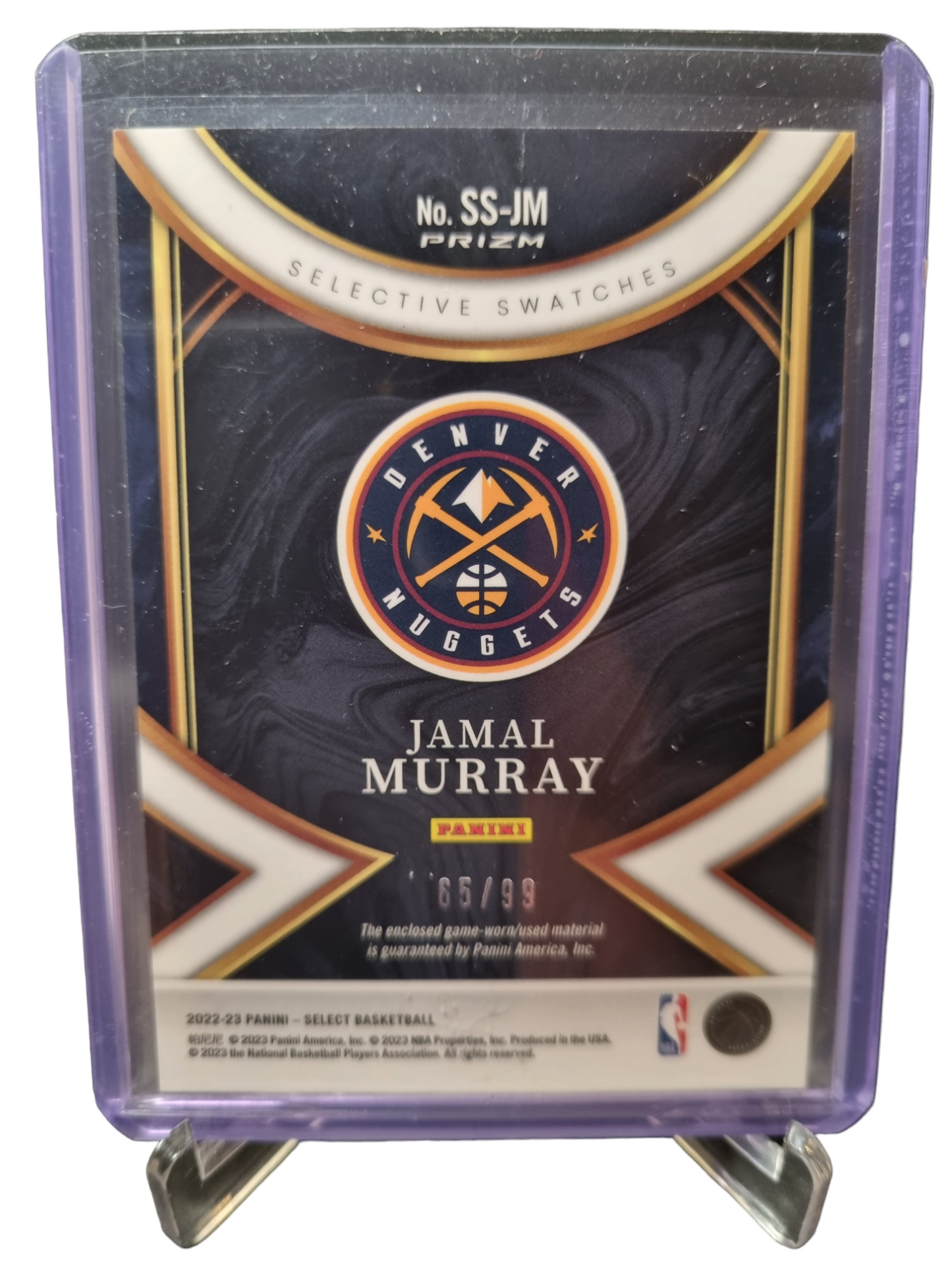 2022-23 Panini Select #SS-JM Jamal Murray Game Worn Patch 65/99