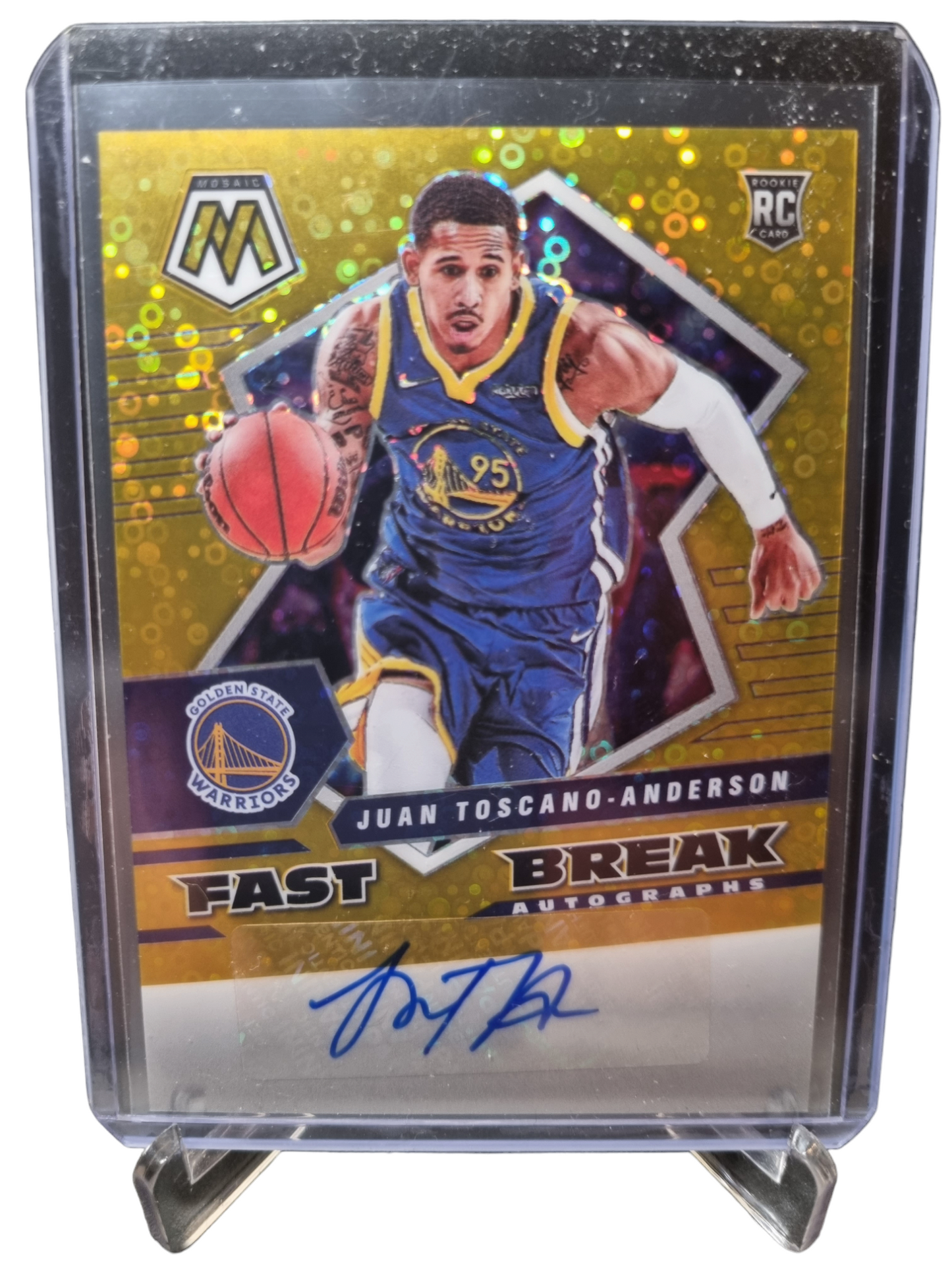 2021-22 Panini Mosaic #FBA-JTA Juan Toscano-Anderson Rookie Card Autograph Fast Break Gold 08/10