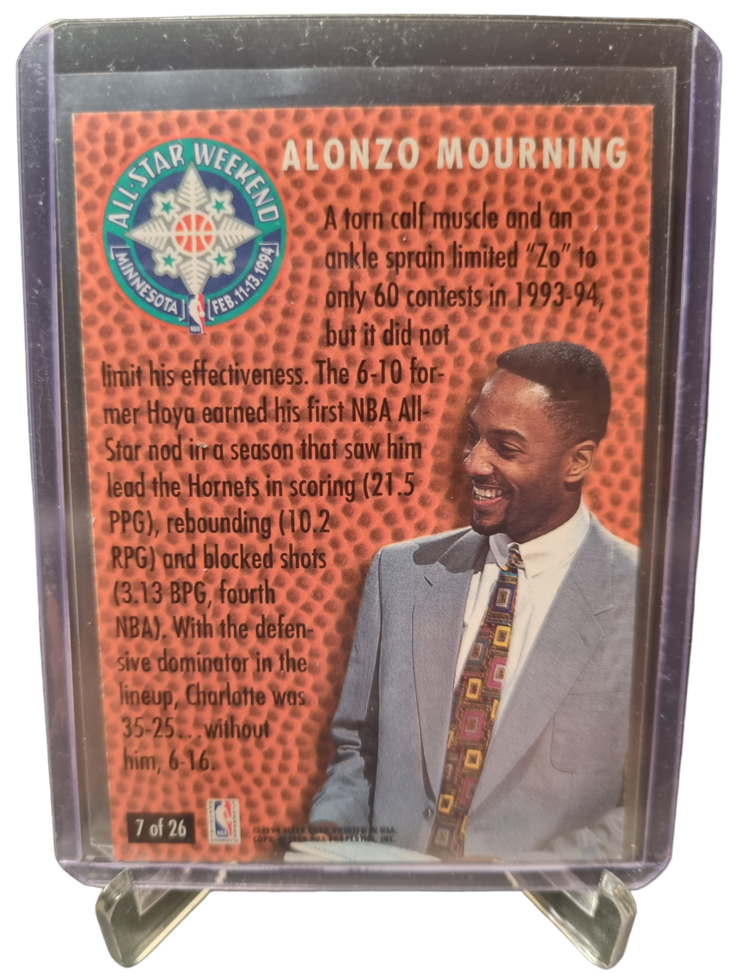 1994-95 Fleer #7 of 26 Alonzo Mourning All-Star Weekend