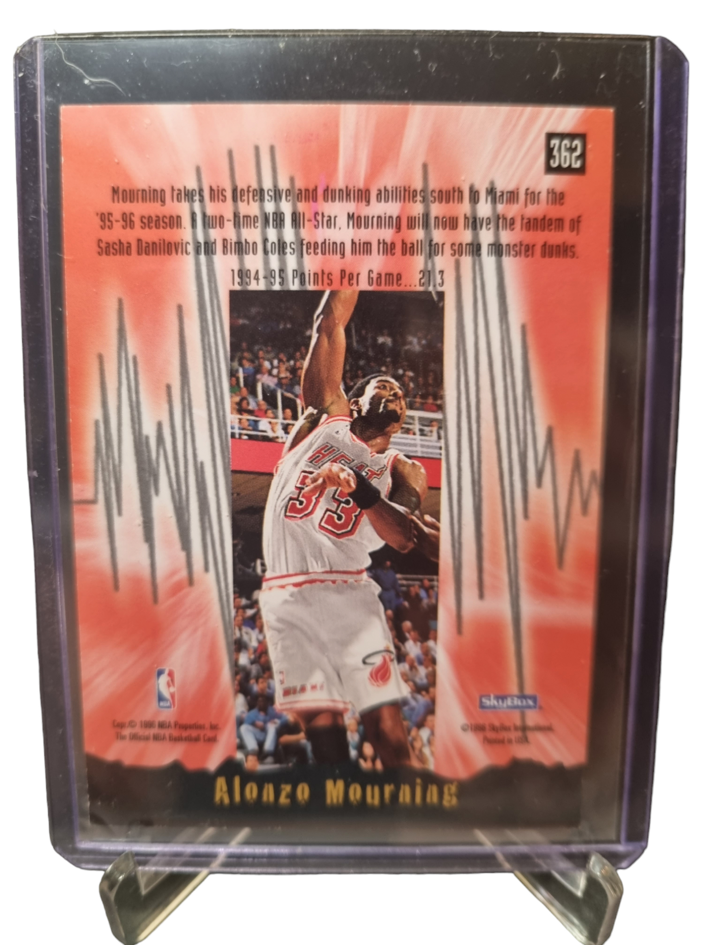 1996 Hoops #362 Alonzo Mourning Earth Shakers