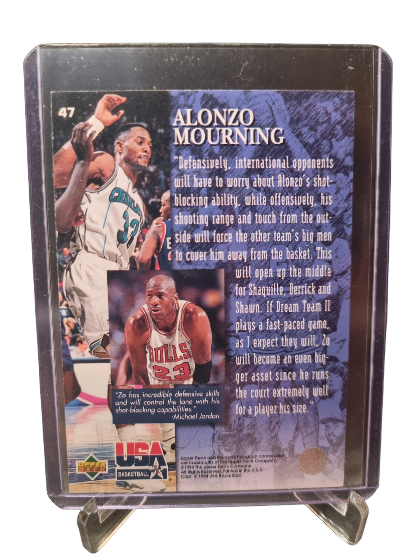 1994 Upper Deck #47 Alonzo Mourning USA Basketball Gold Signature