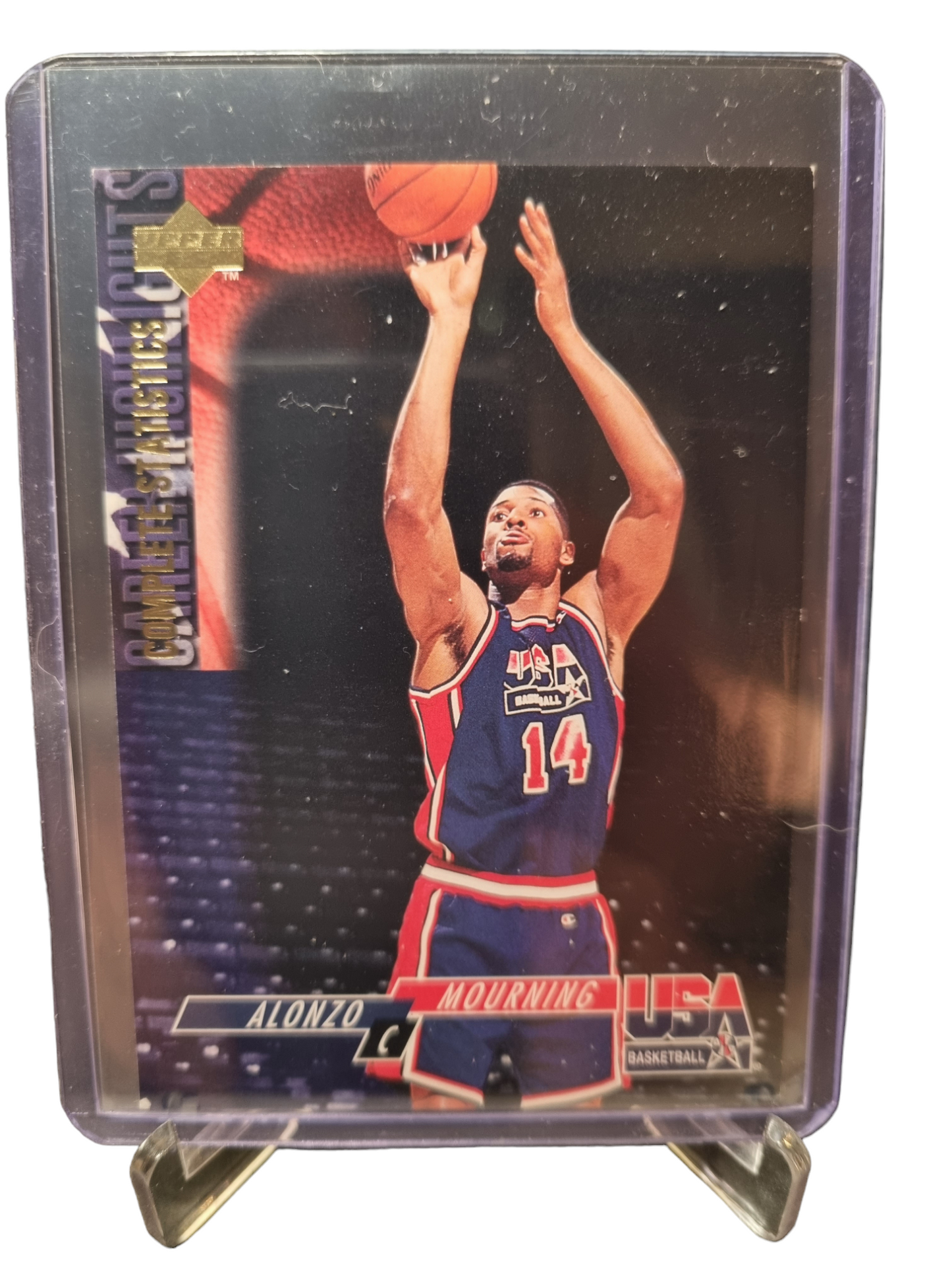 1994 Upper Deck #48 Alonzo Mourning USA Basketball Complete Statistics