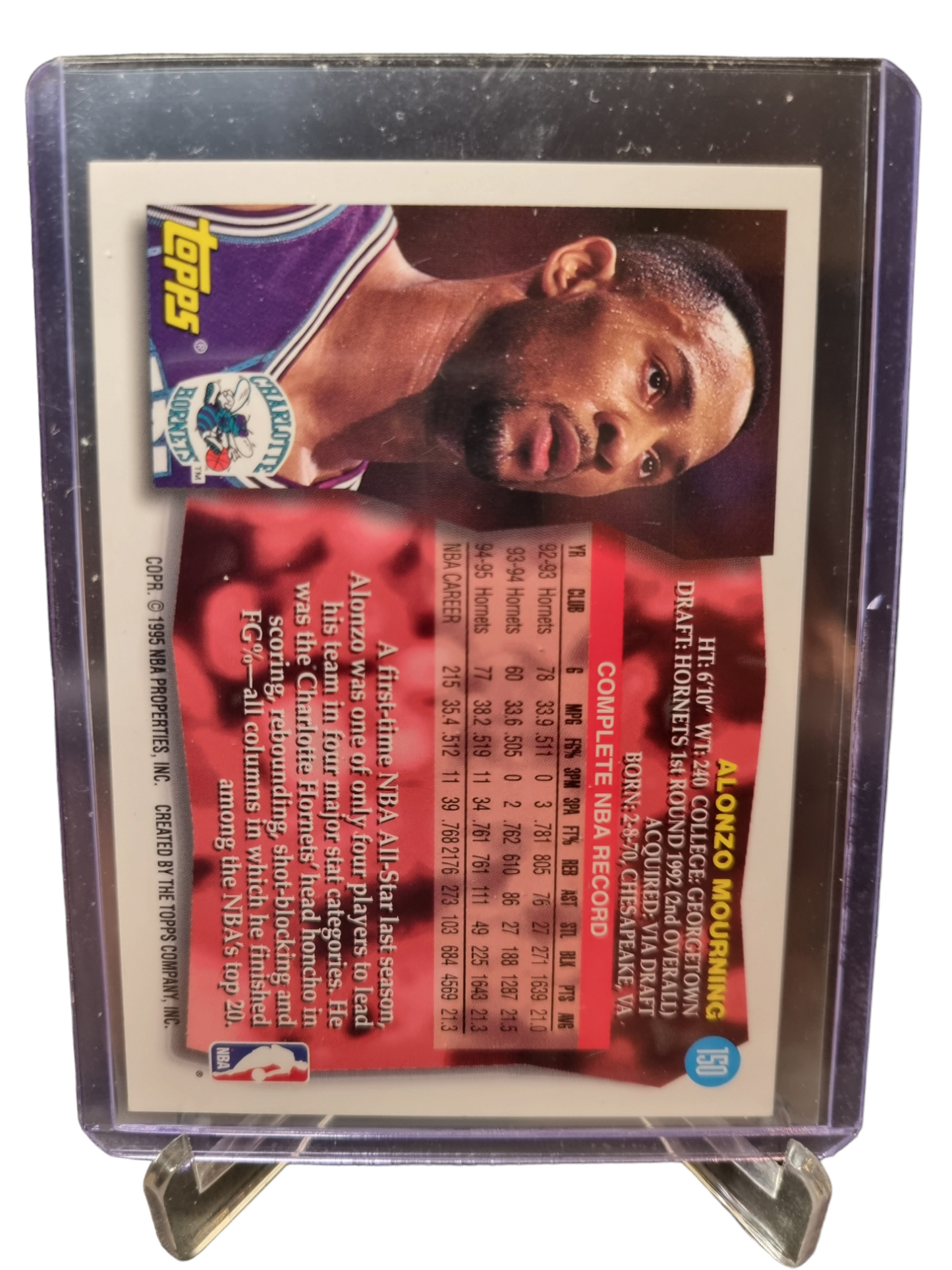 1995 Topps #150 Alonzo Mourning/Shaquille O'Neal