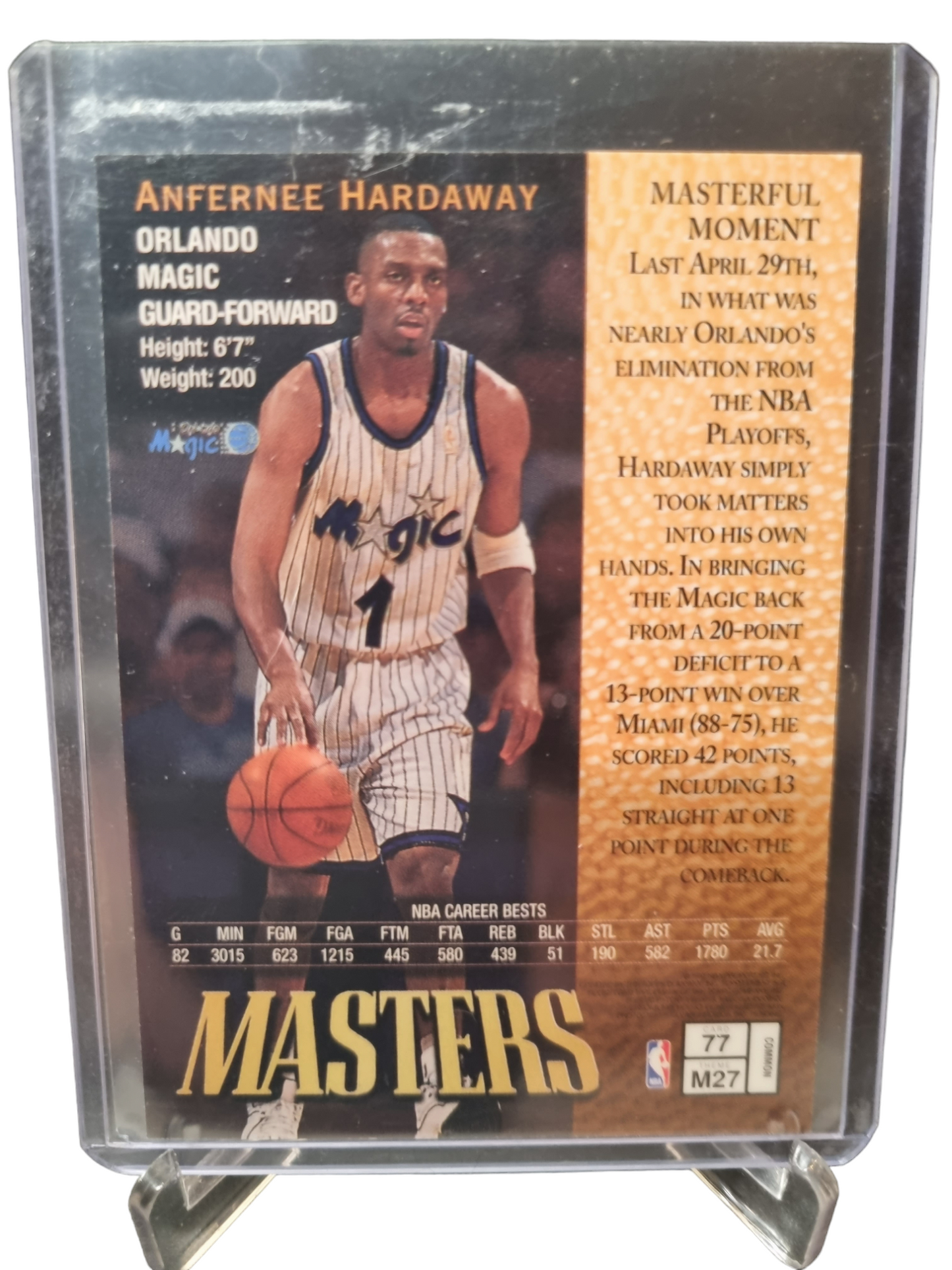 1997 Topps Finest #77 Anfernee Hardaway Masters With Protective Coating