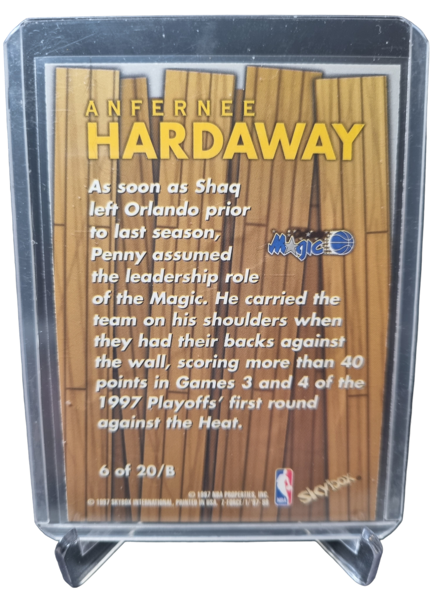 1997 Skybox #6 of 20/B Anfernee Hardaway Z Force Boss Edition