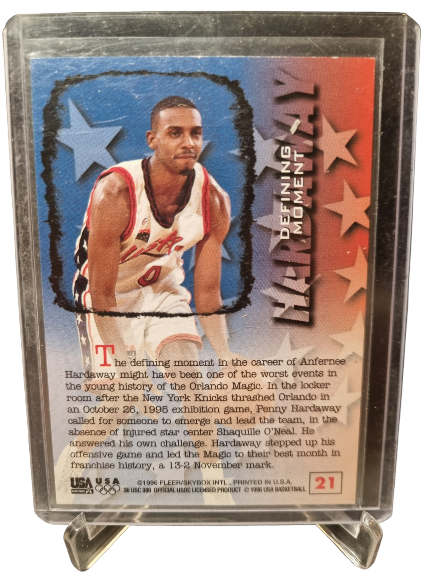 1996 Fleer #21 Anfernee Hardaway USA Basketball Special Fleer Edition