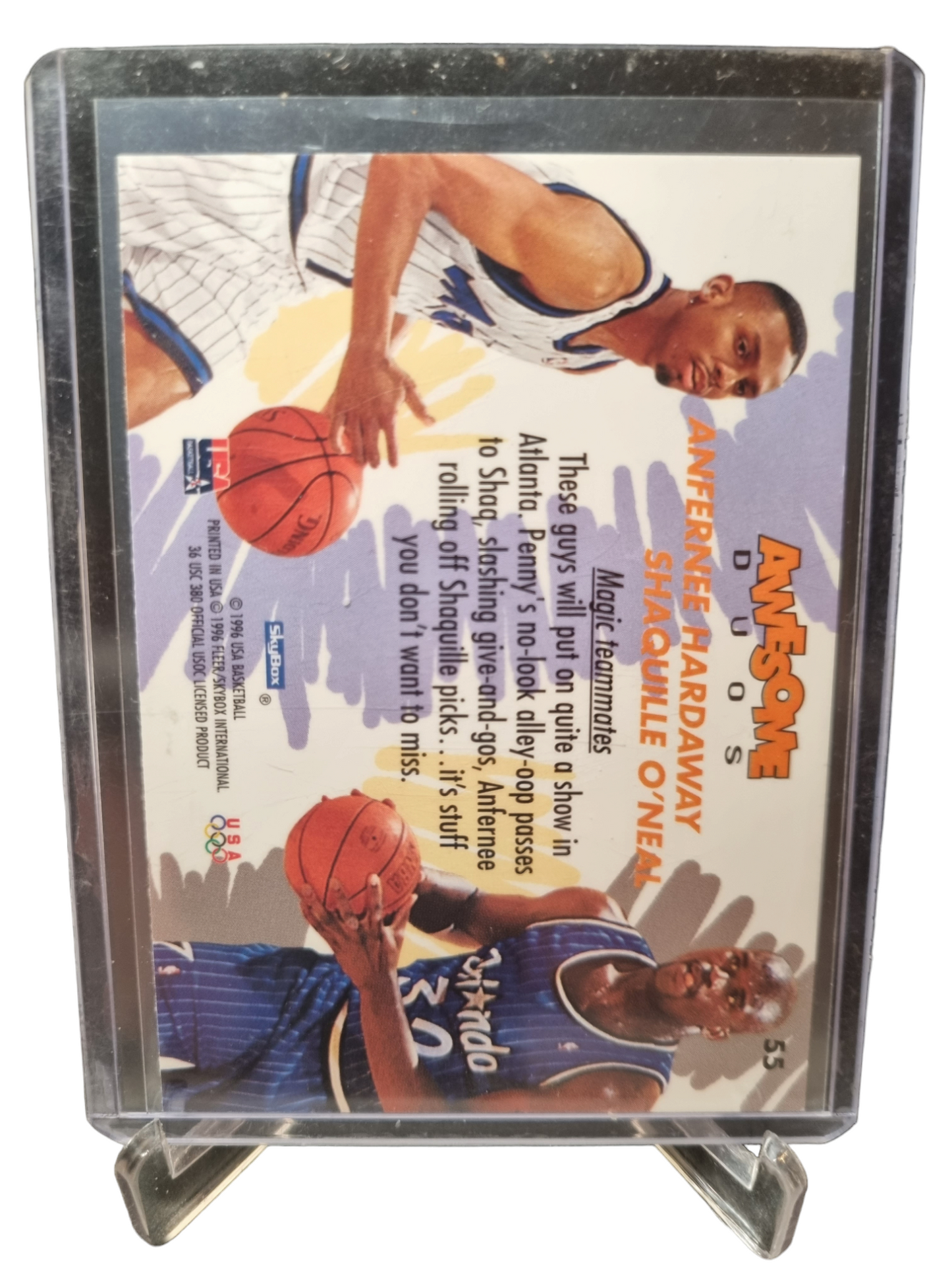 1996 Skybox #55 Anfernee Hardaway/Shaquille O'Neal USA Basketball Awesome Duos