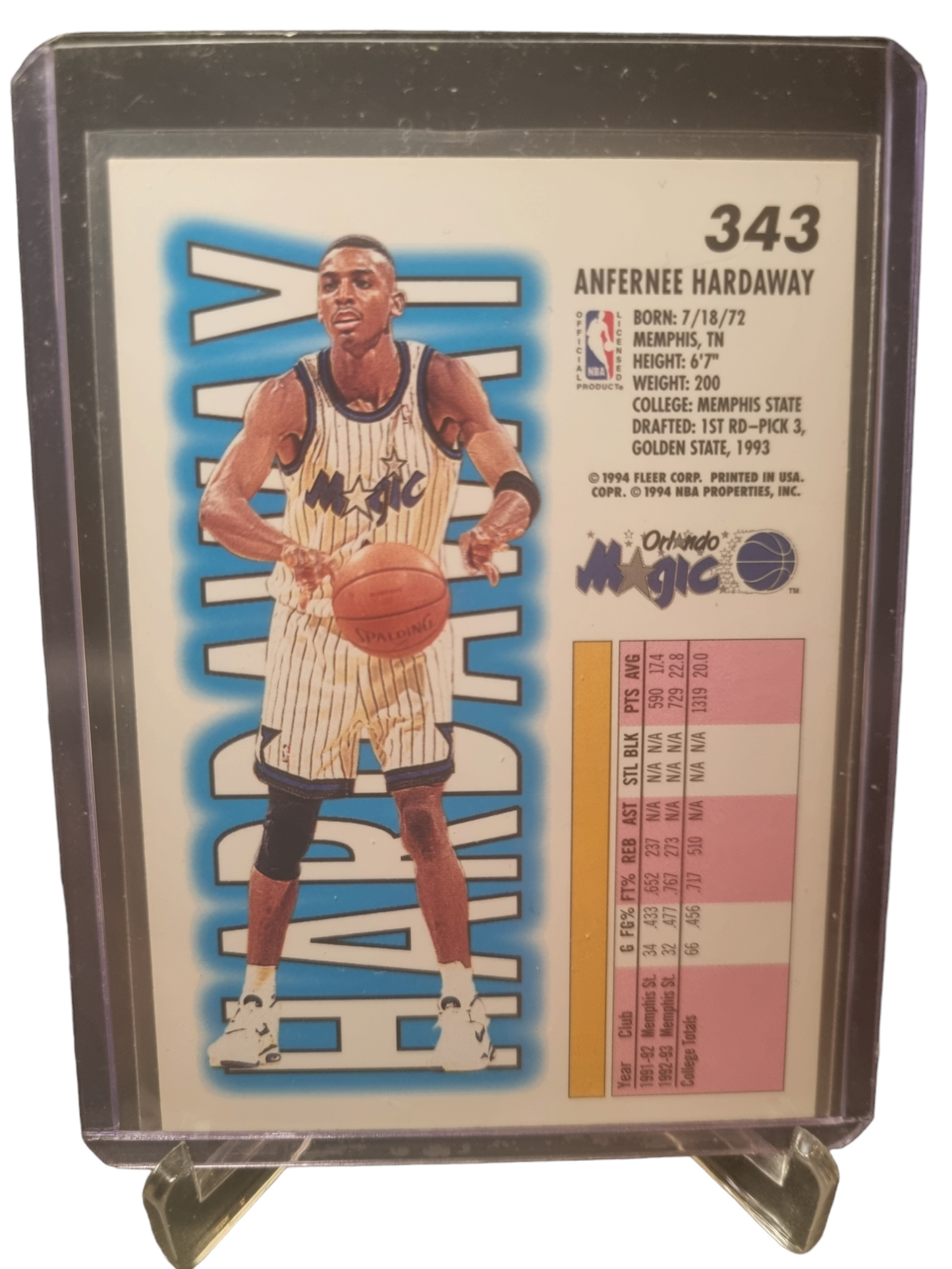 1993-94 Fleer #343 Anfernee Hardaway