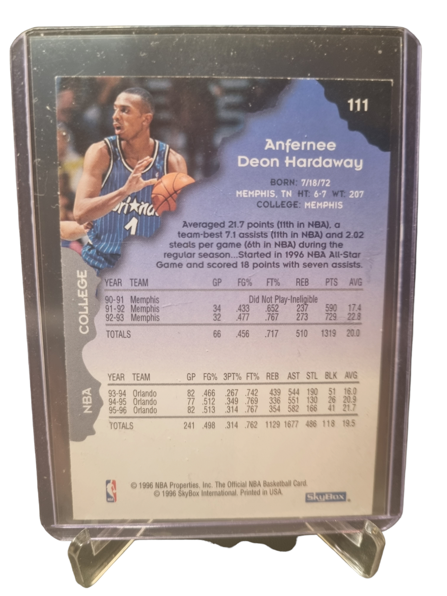 1996 Hoops #111 Anfernee Hardaway