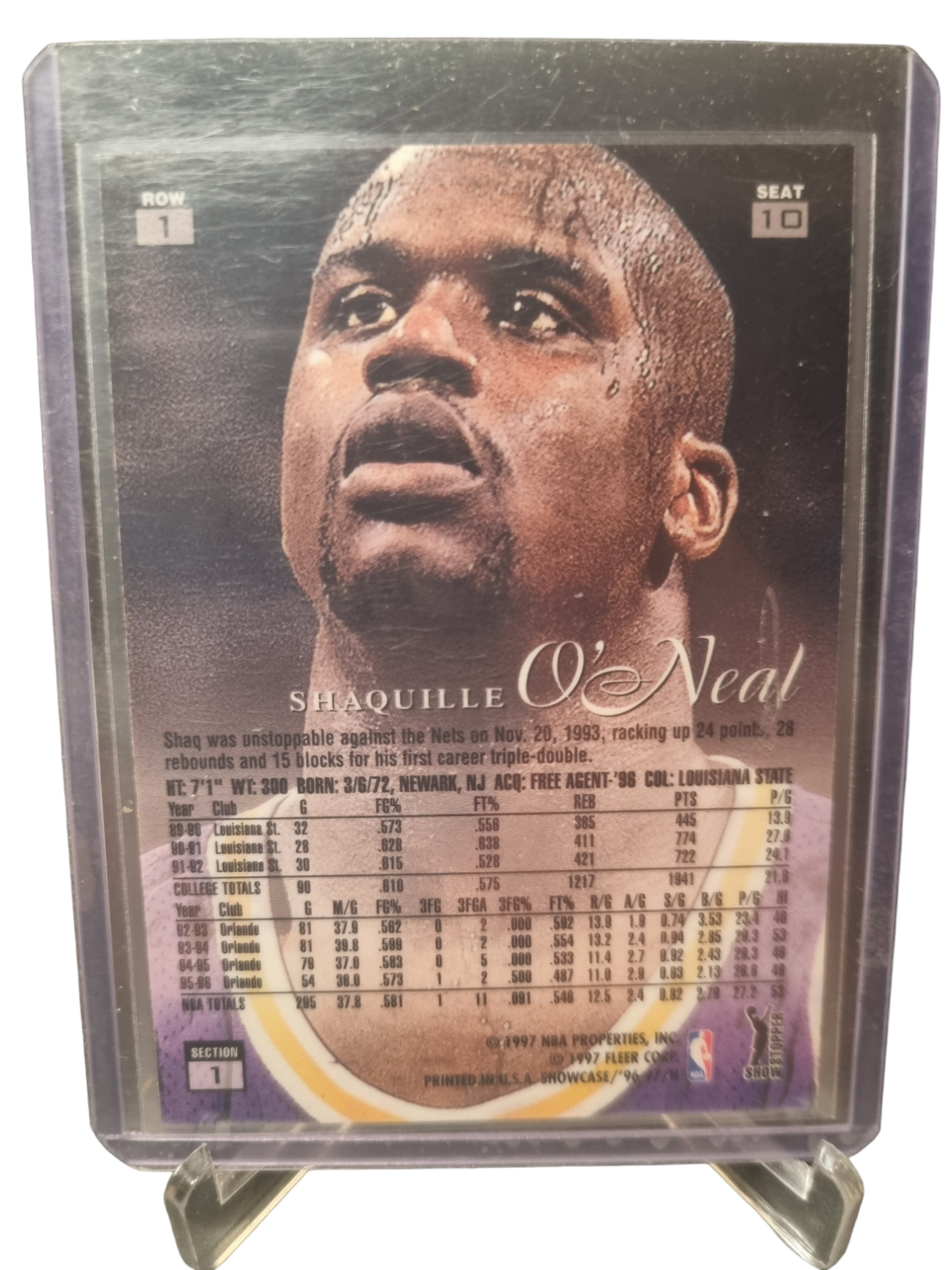 1996-97 Flair Showcase #1 10 1 Shaquille O'Neal