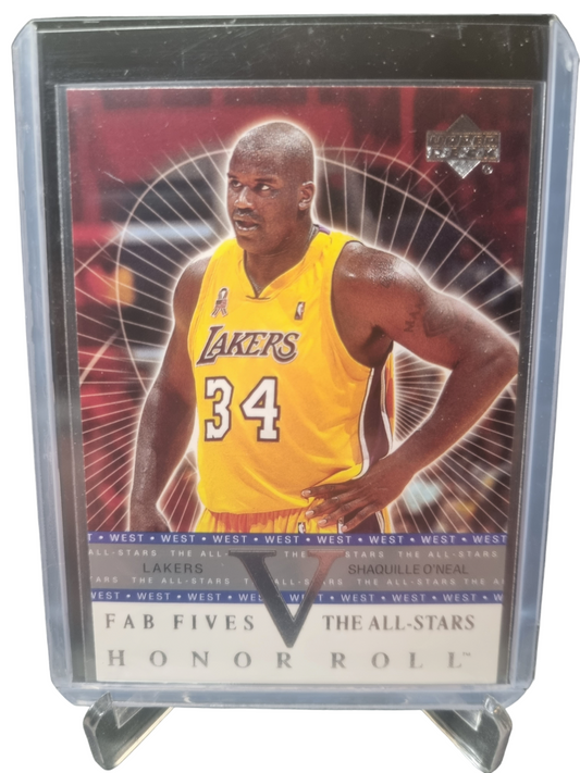 2002 Upper Deck #F5-AS5 Shaquille O'Neal Fab 5 Honor Roll