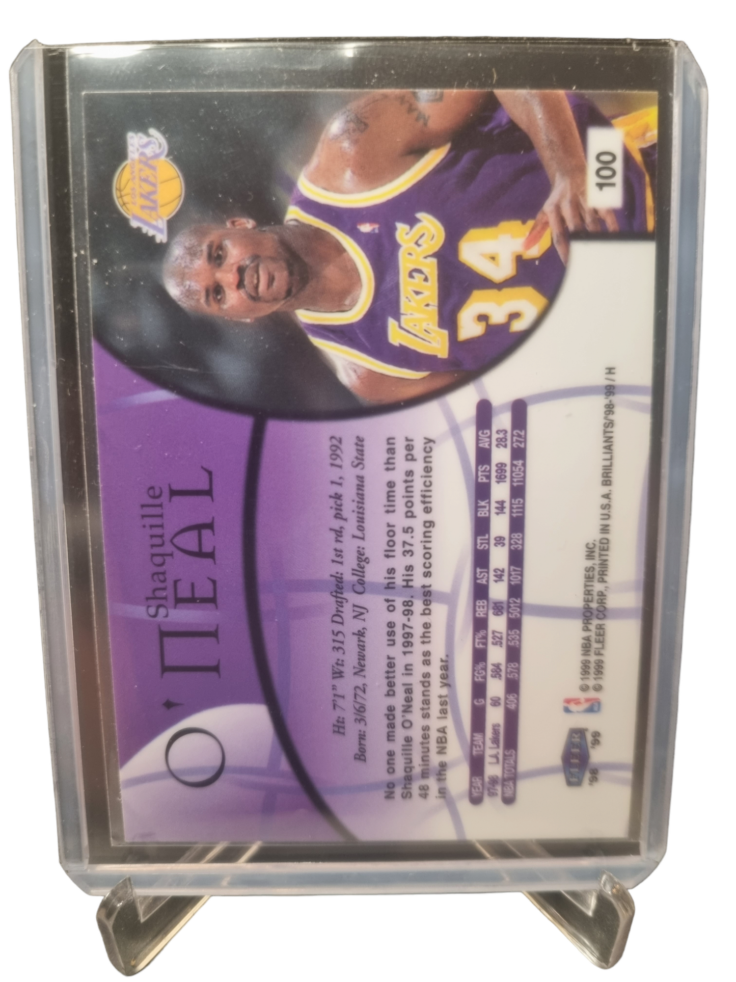 1999 Fleer #100 Shaquille O'Neal Fleer Brilliants