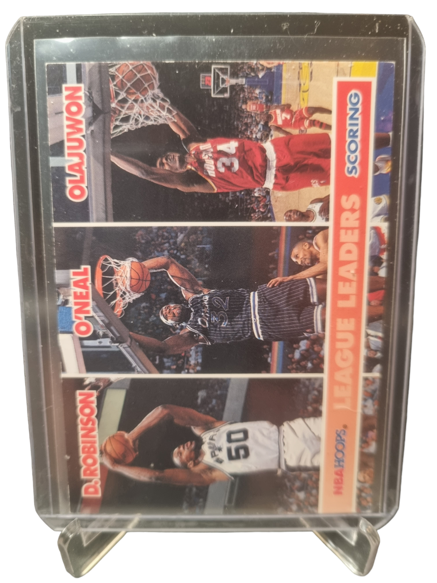 1994 Hoops #257 Shaquille O'Neal/David Robinson/Hakeem Olajuwon League Leaders Scoring