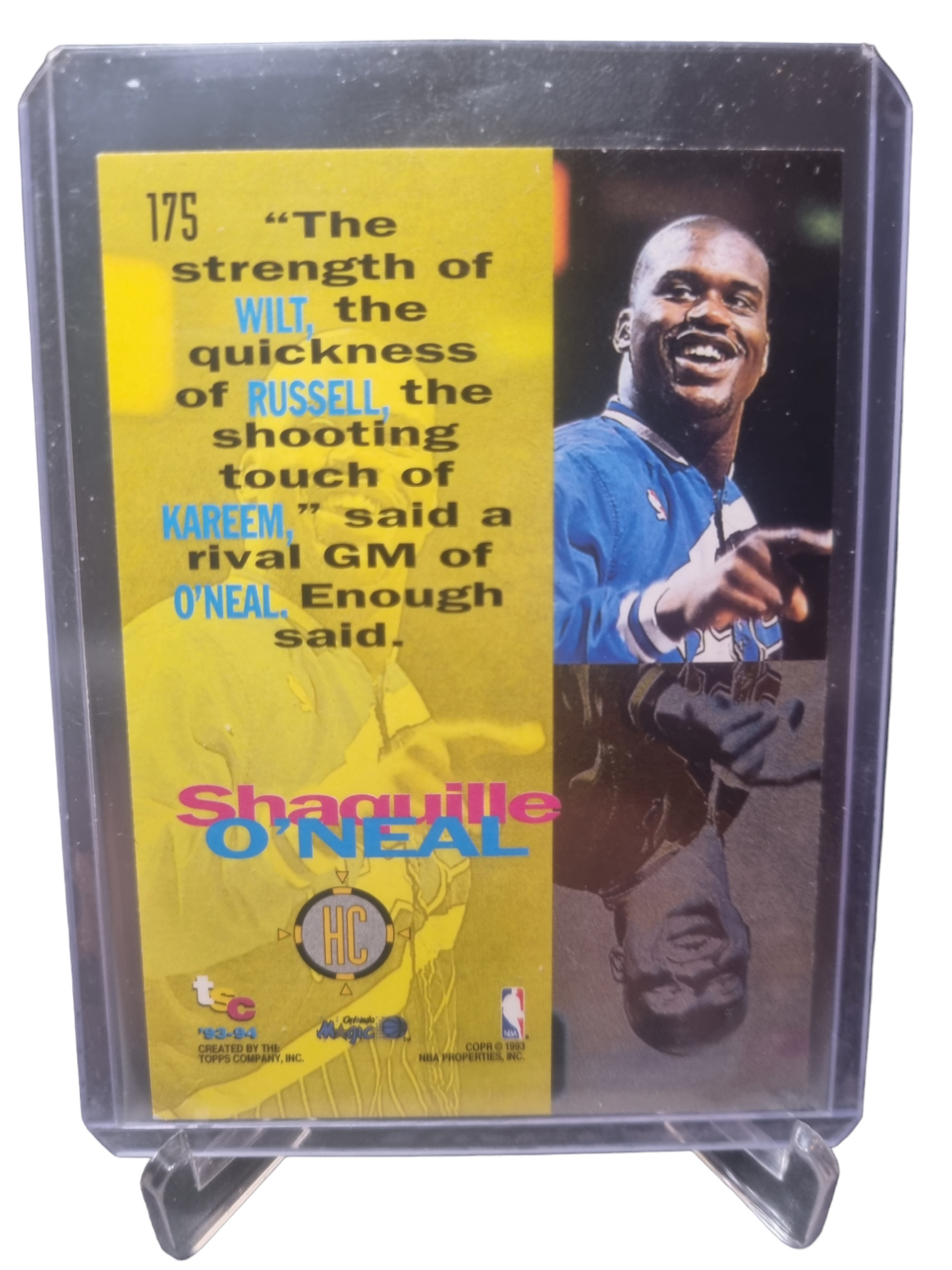 1993-94 Topps Stadium Club #175 Shaquille O'Neal High Court 1st Day Issue