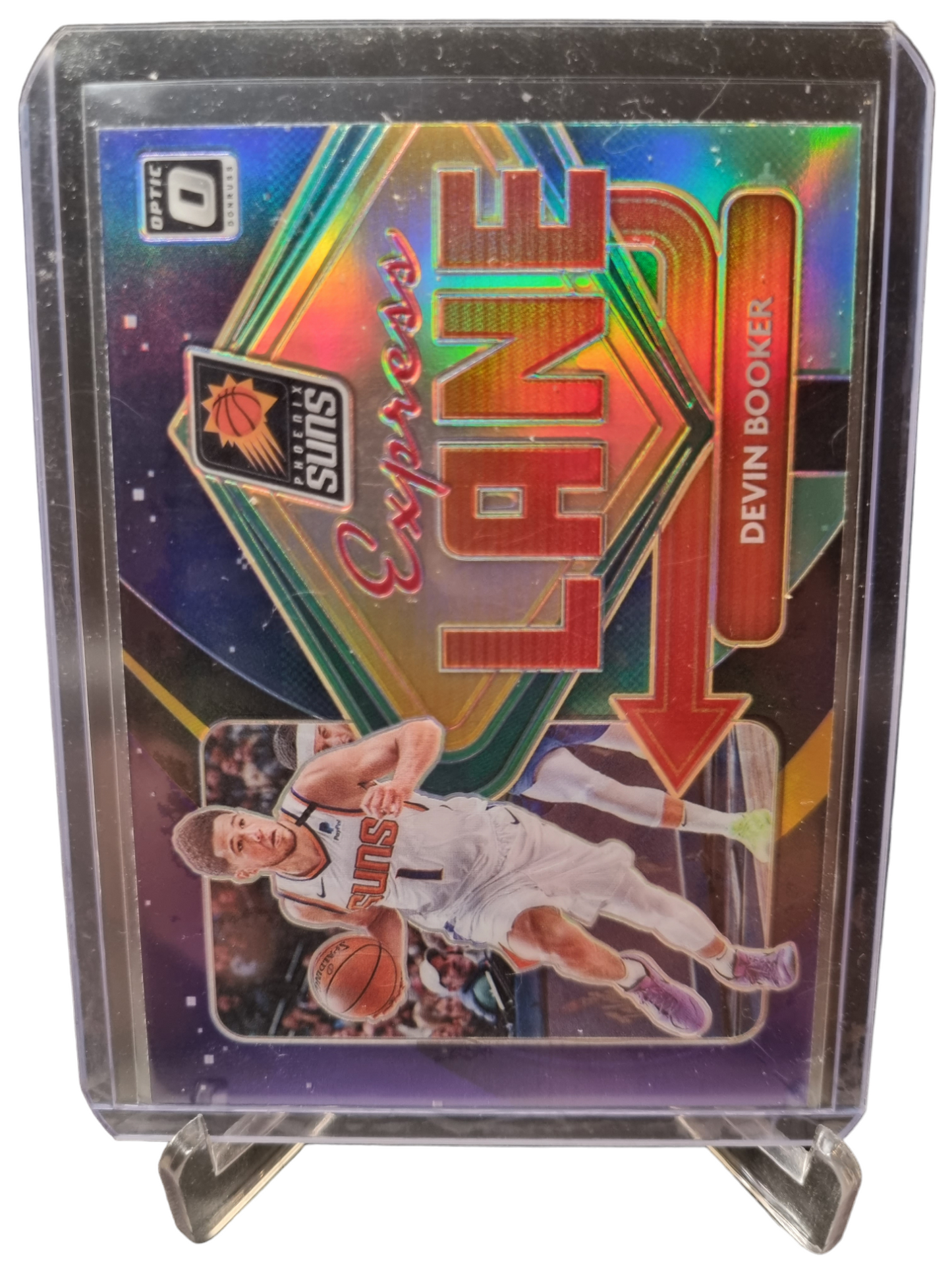 2020-21 Panini Donruss Optic #12 Devon Booker Express Lane Purple Prizm