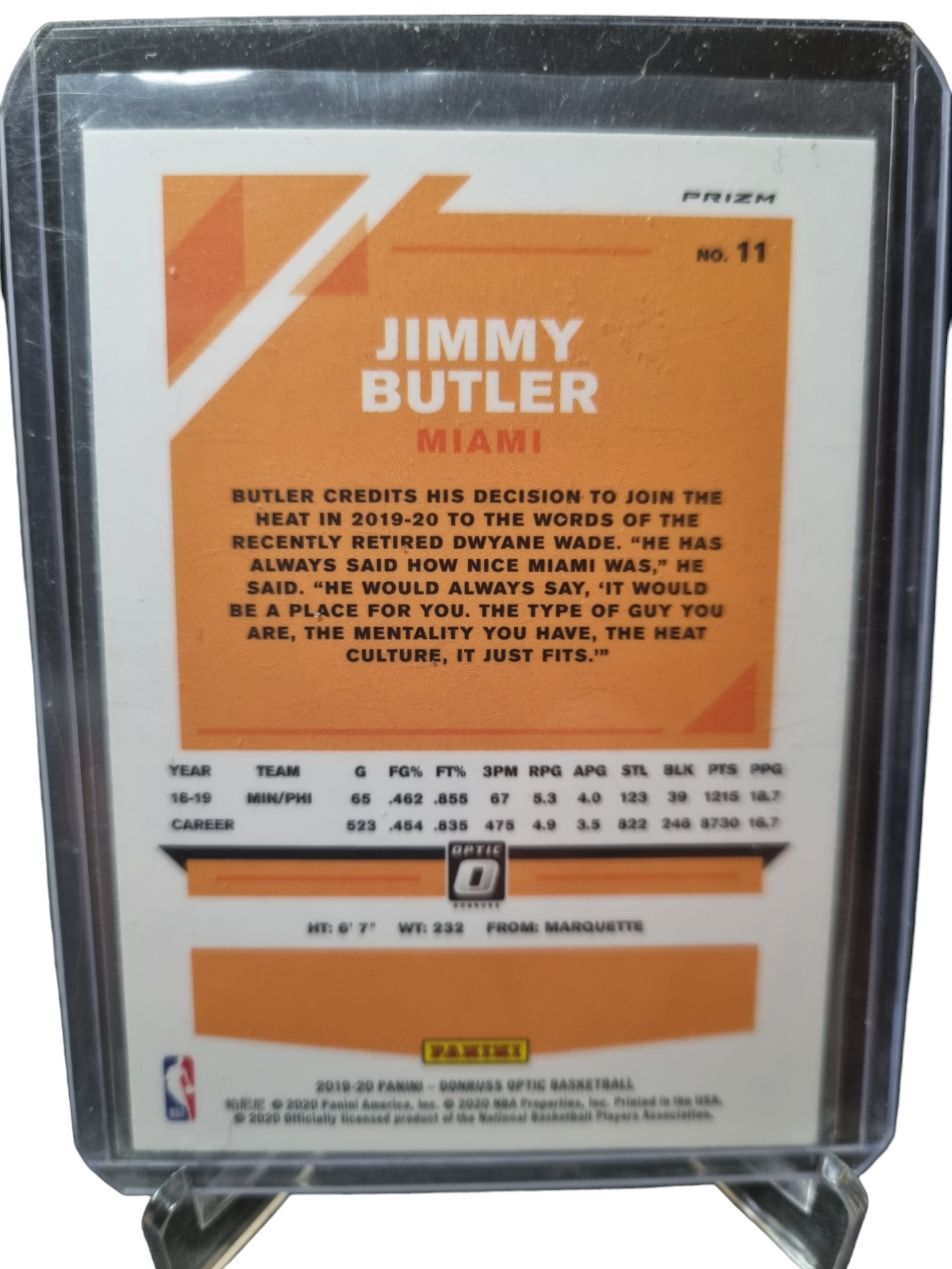 2019-20 Panini Donruss Optic #11 Jimmy Butler Silver Prizm