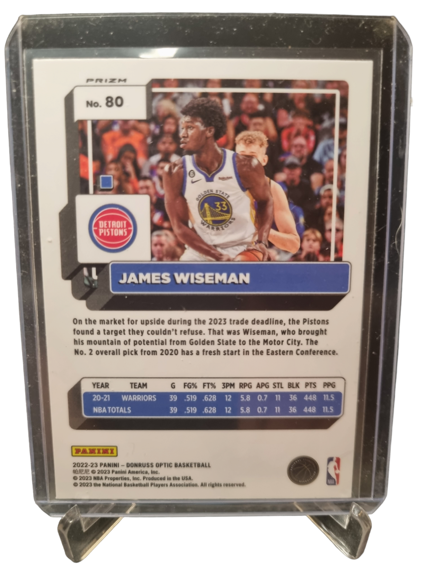 2022-23 Panini Donruss Optic #80 James Wiseman Disco Fastbreak Prizm