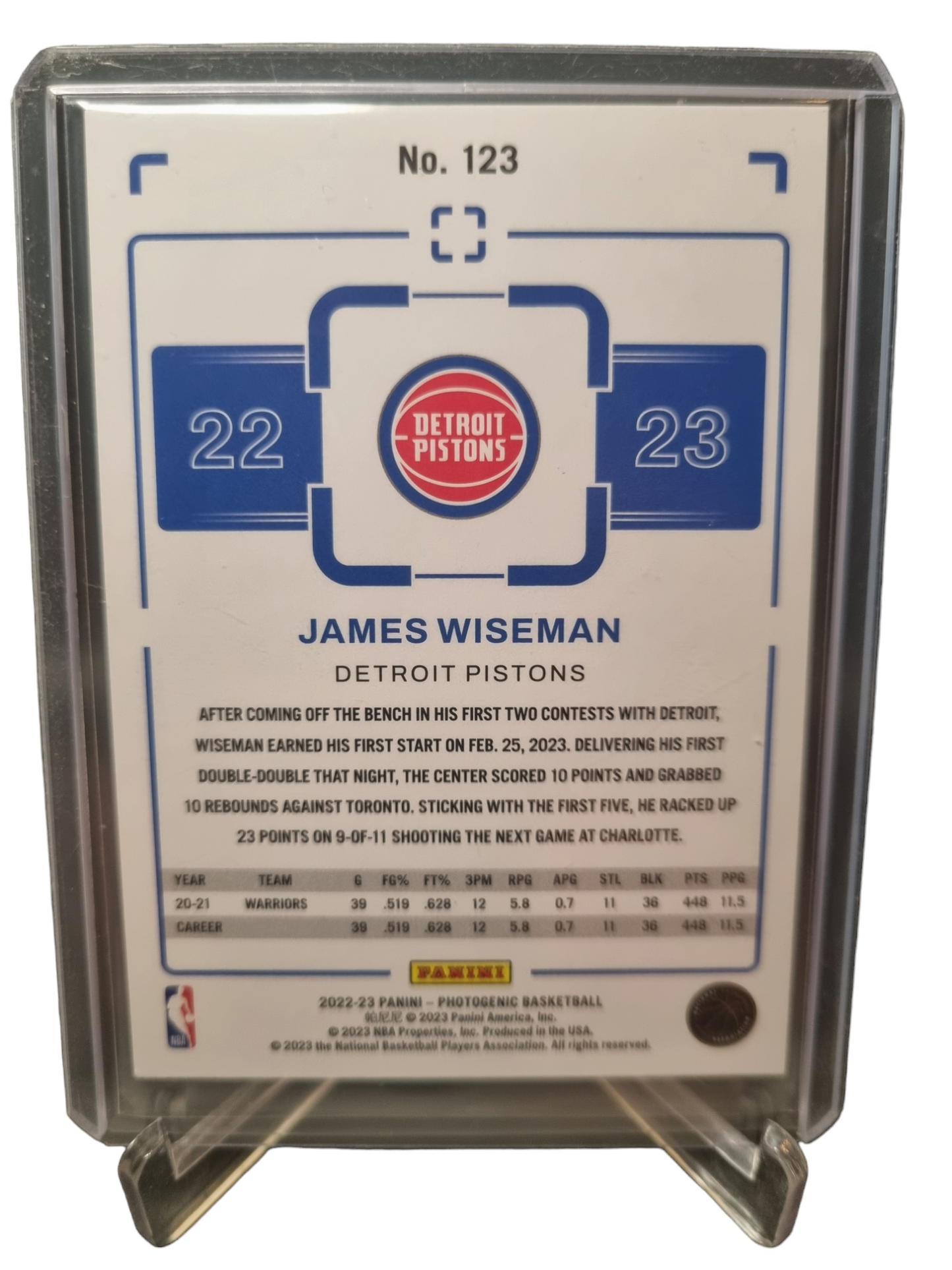 2022-23 Panini Photogenic #123 James Wiseman