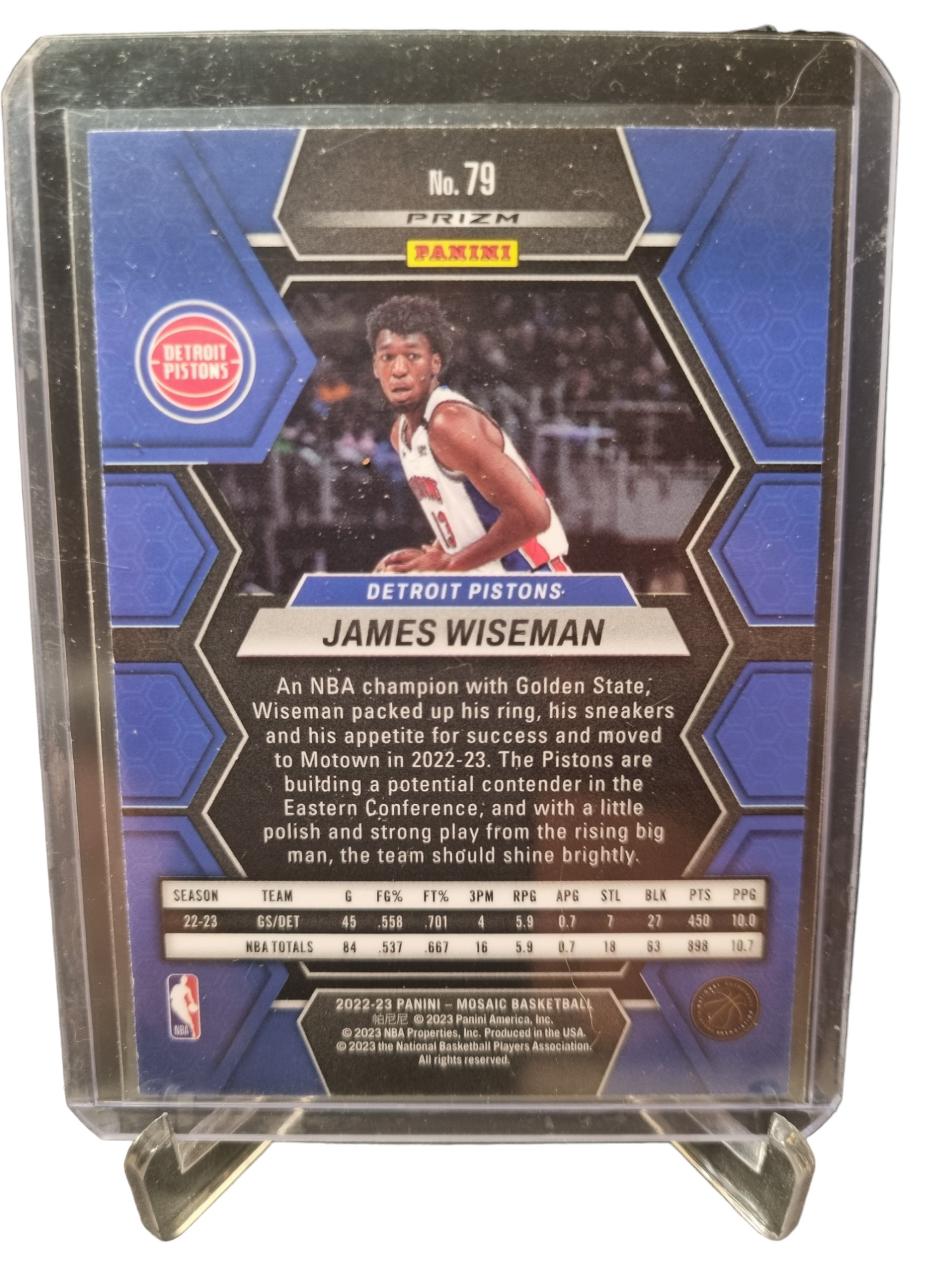 2022-23 Panini Mosaic #79 James Wiseman Mosaic Prizm