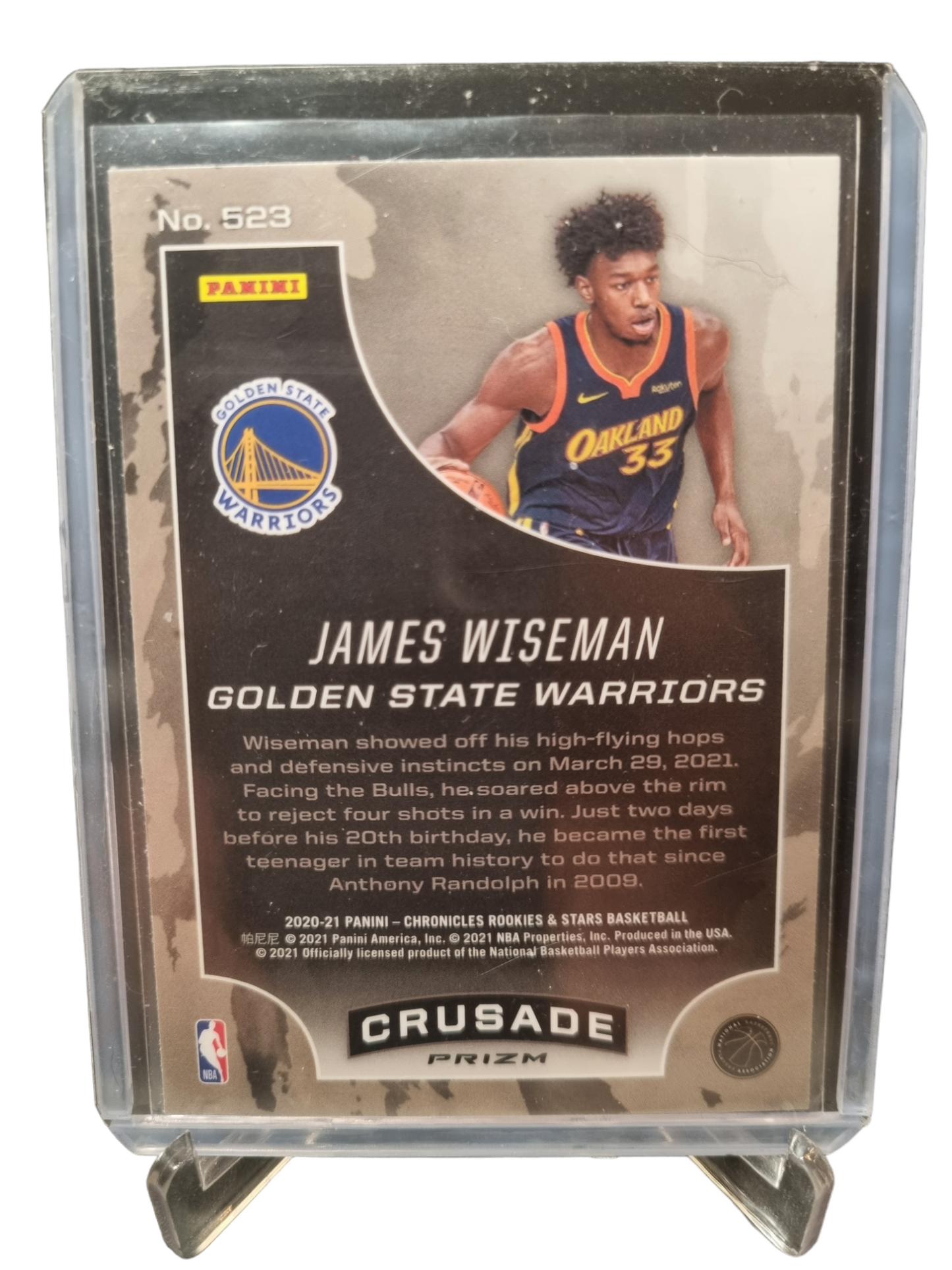 2020-21 Panini Chronicles Rookies And Stars #523 James Wiseman Rookie Card Crusade Silver