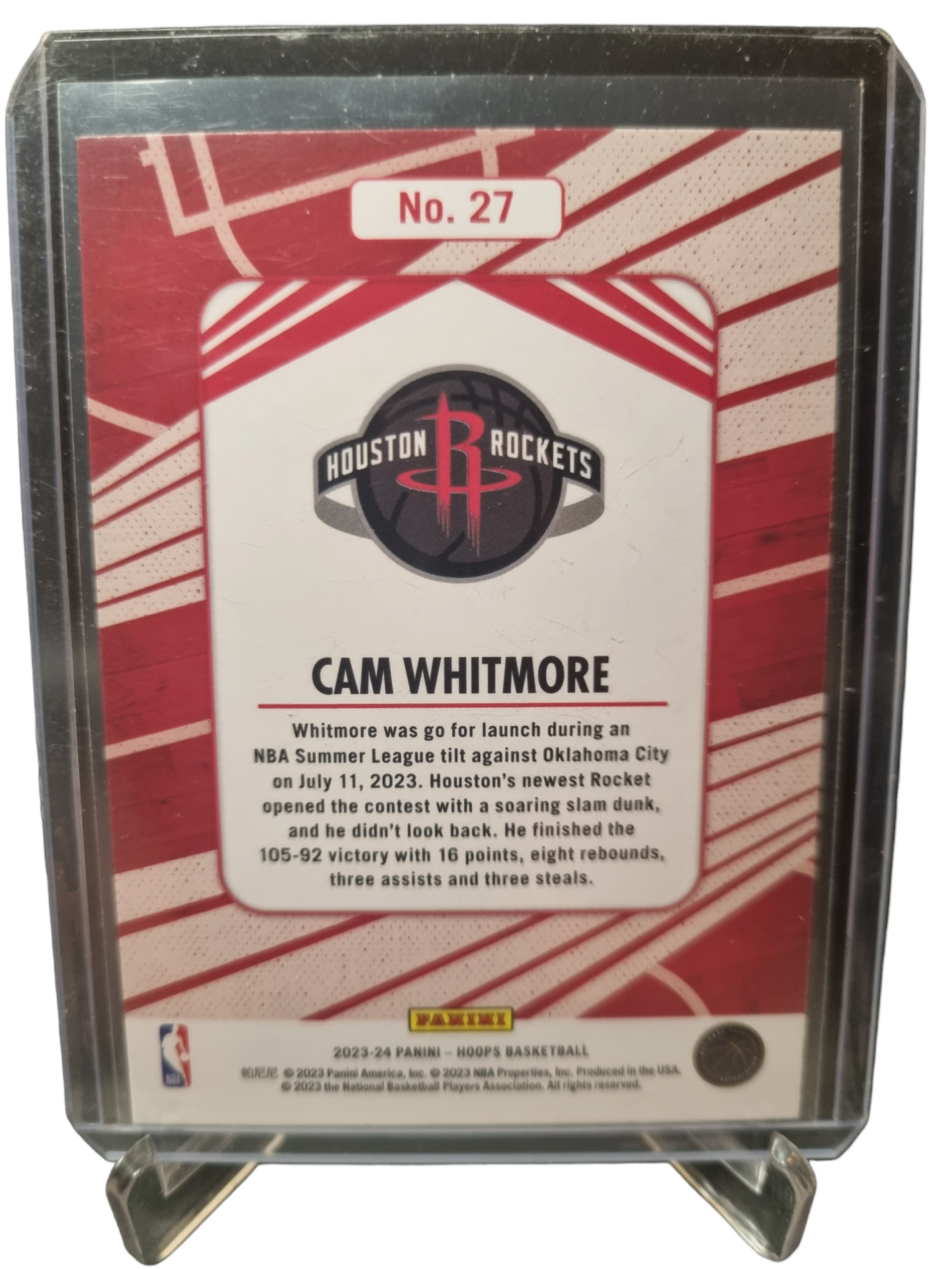 2023-24 Panini Hoops #27 Cam Whitmore Rookie Card We Got Next