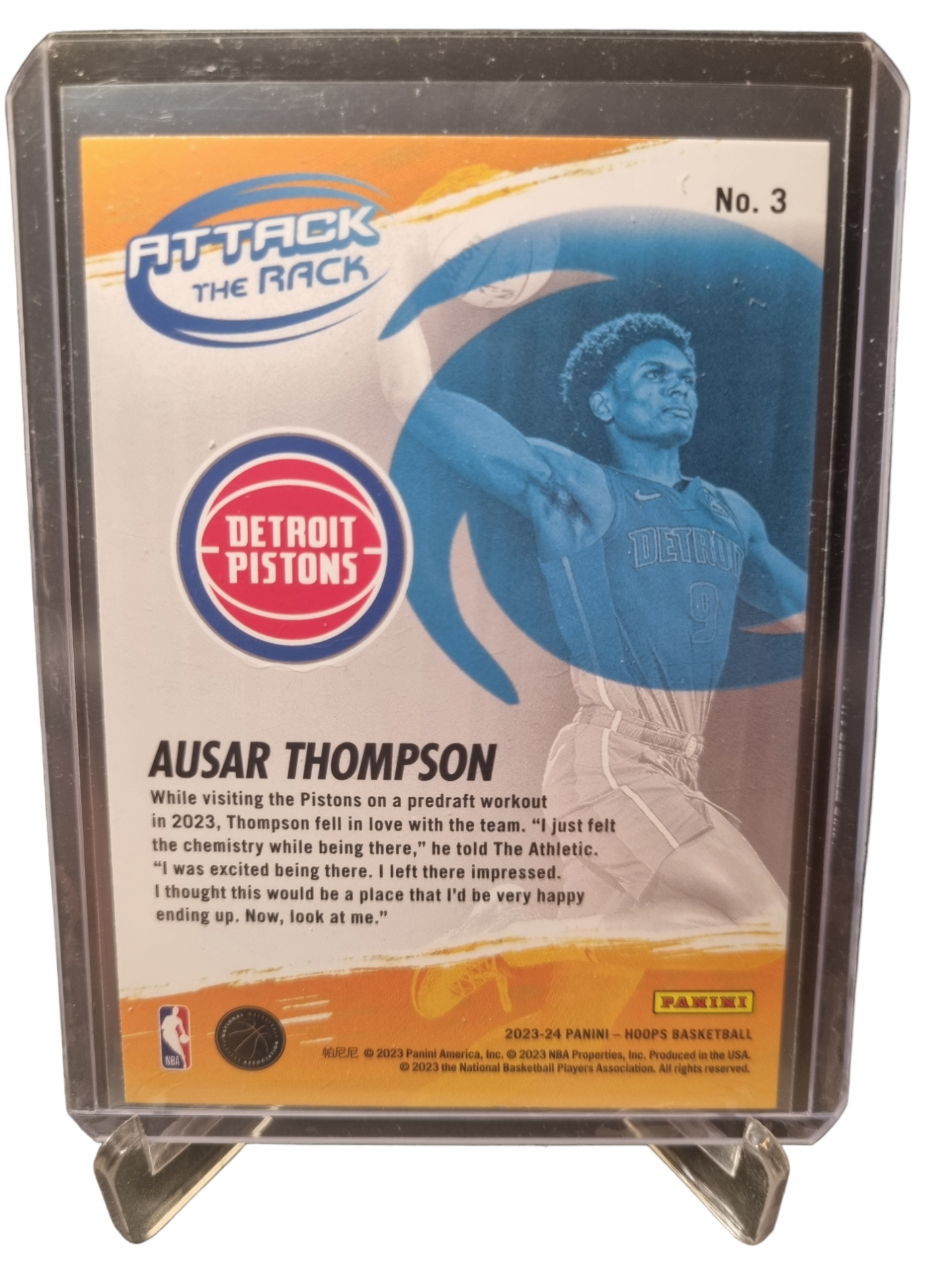 2023-24 Hoops #3 Ausar Thompson Rookie Card Attack The Rack