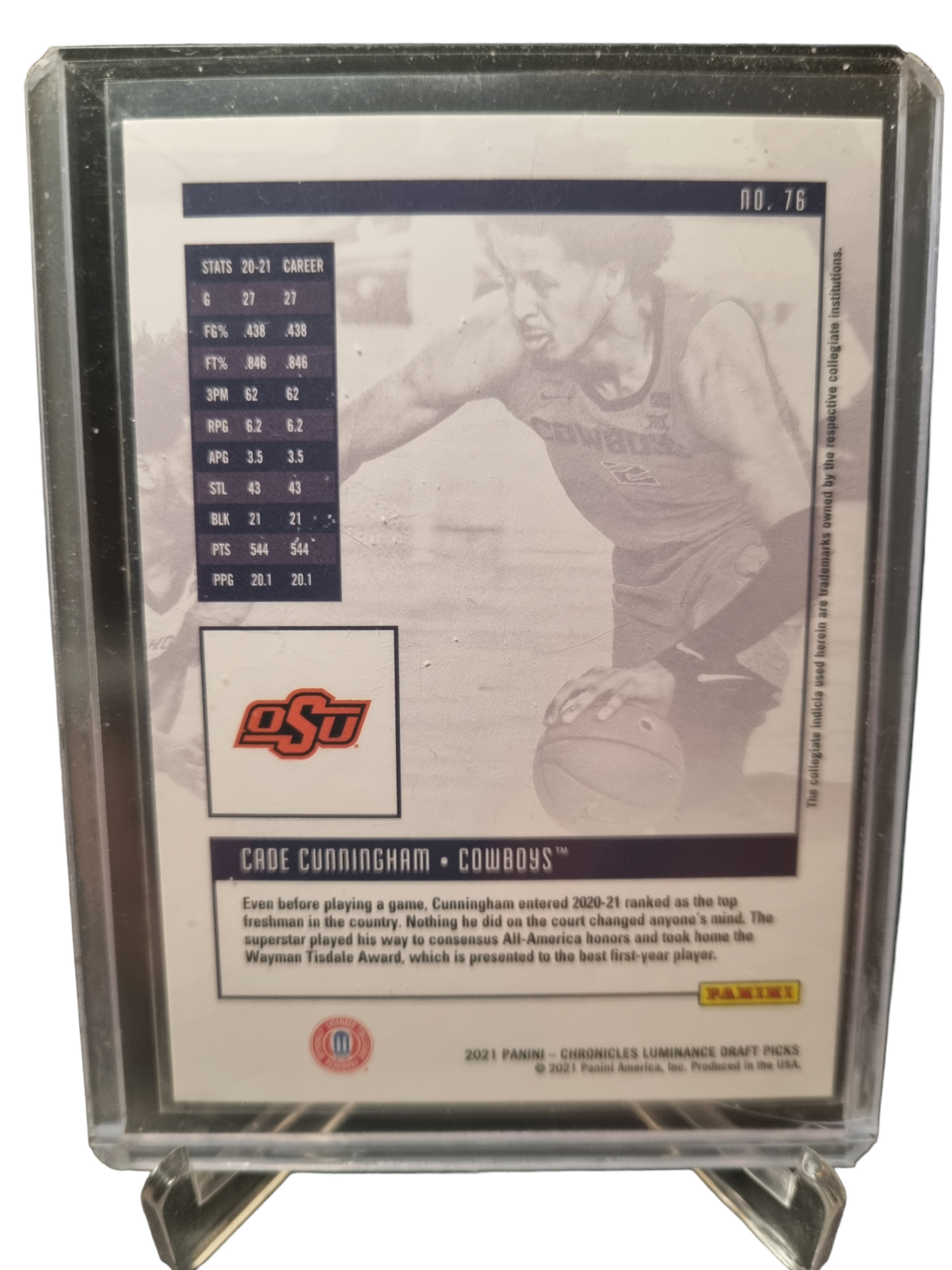 2021-22 Panini Chronicles Luminance #75 Cade Cunningham Rookie Card