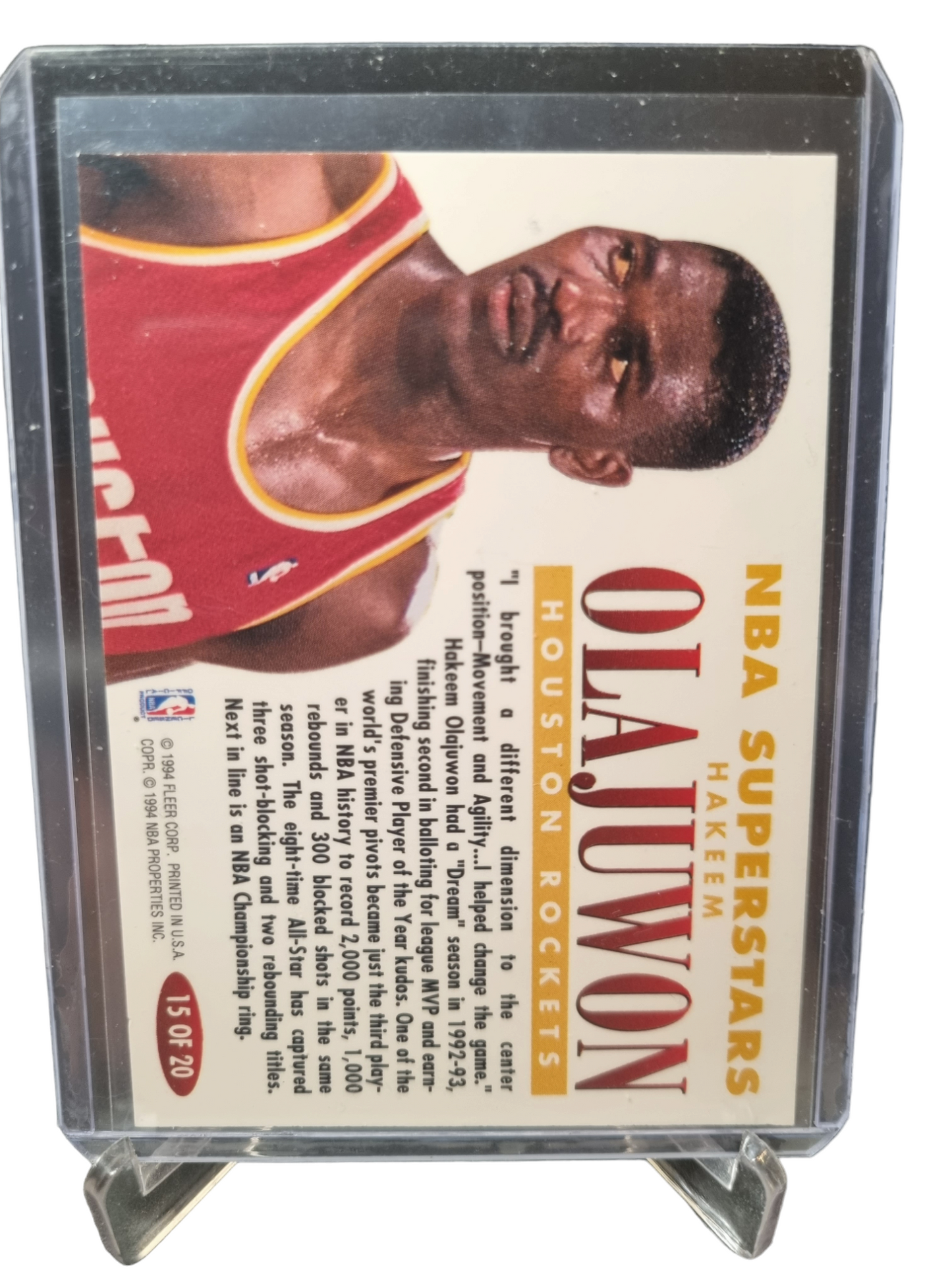 1994 Fleer #15 of 20 Hakeem Olajuwon NBA Superstars