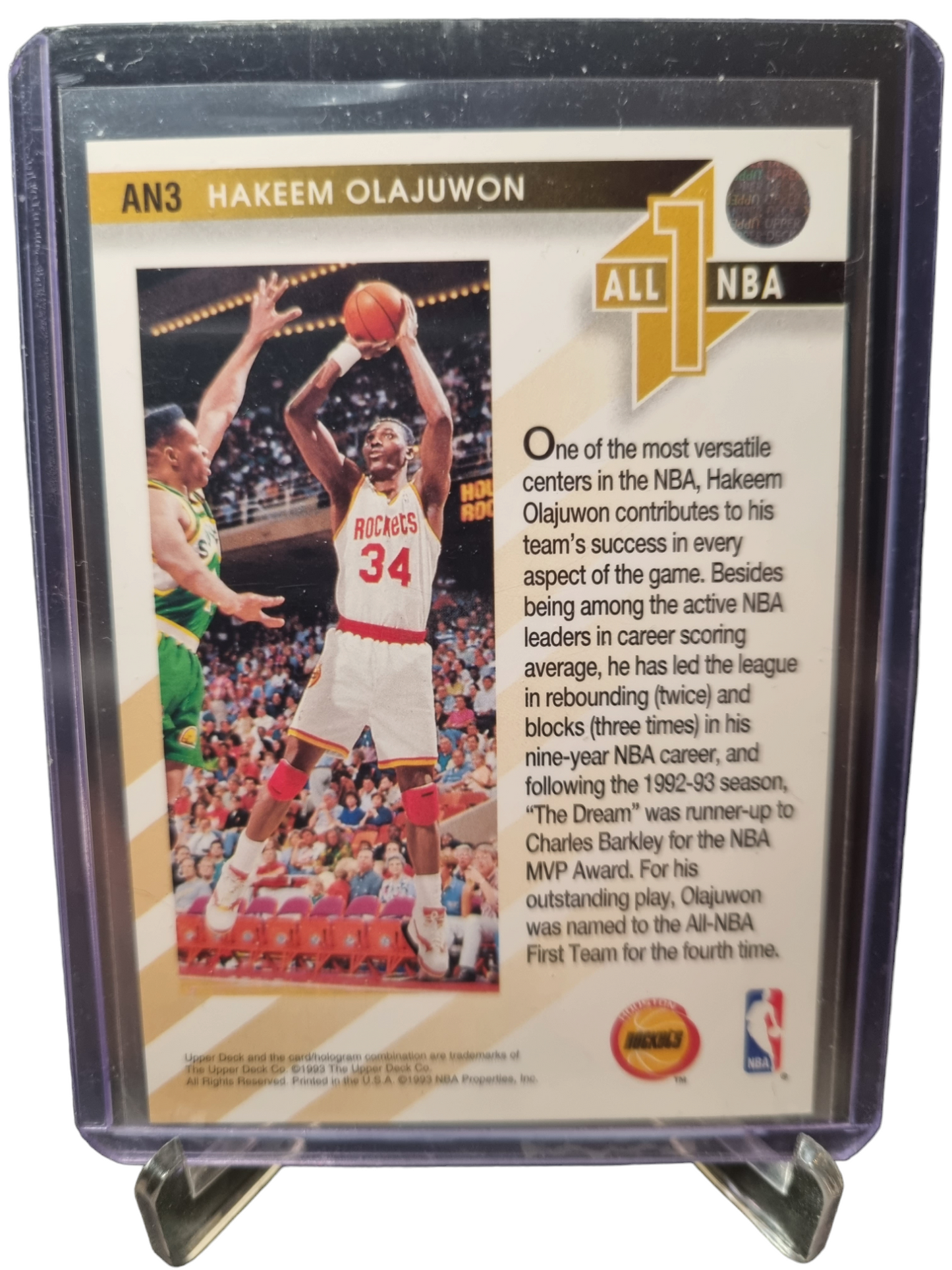 1993 Upper Deck #AN3 Hakeem Olajuwon All NBA 1st Team