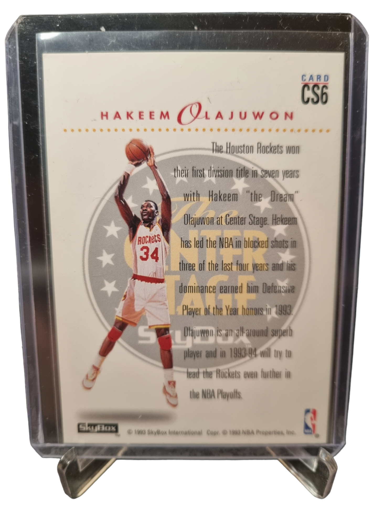 1993 Skybox #CS6 Hakeem Olajuwon The Center Stage