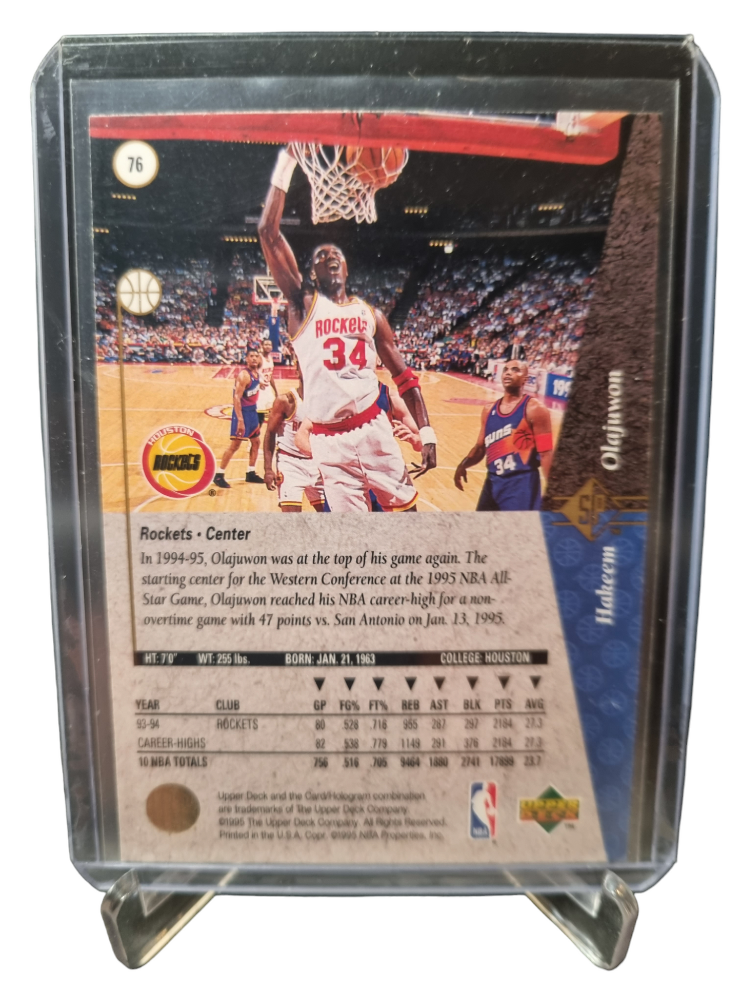 1995 Upper Deck #76 Hakeem Olajuwon SP