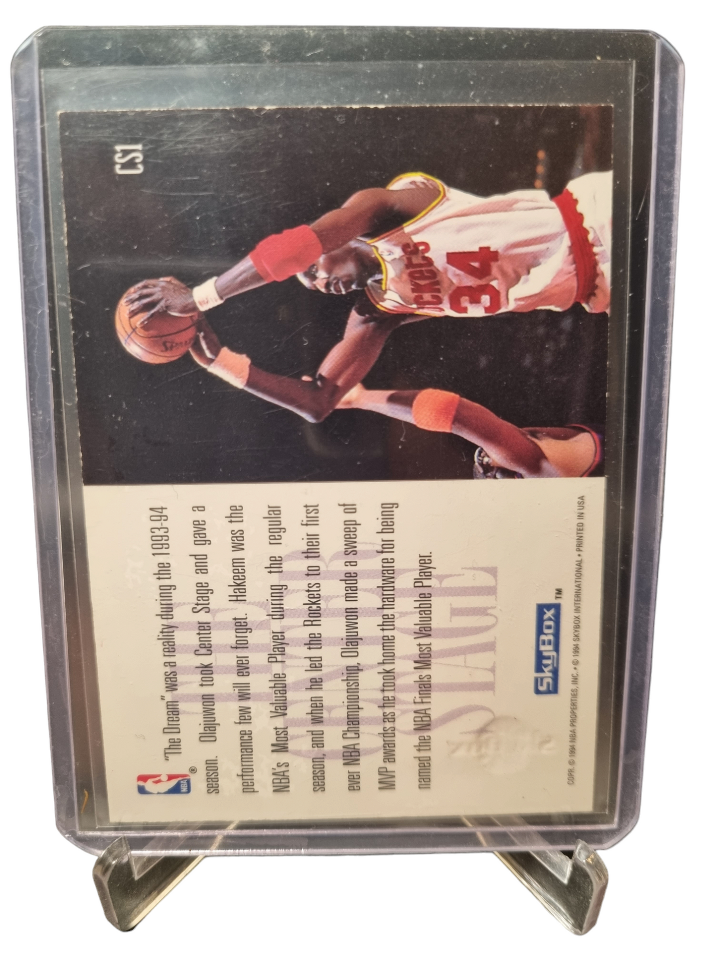 1994 Skybox #CS1 Hakeem Olajuwon Centre Stage