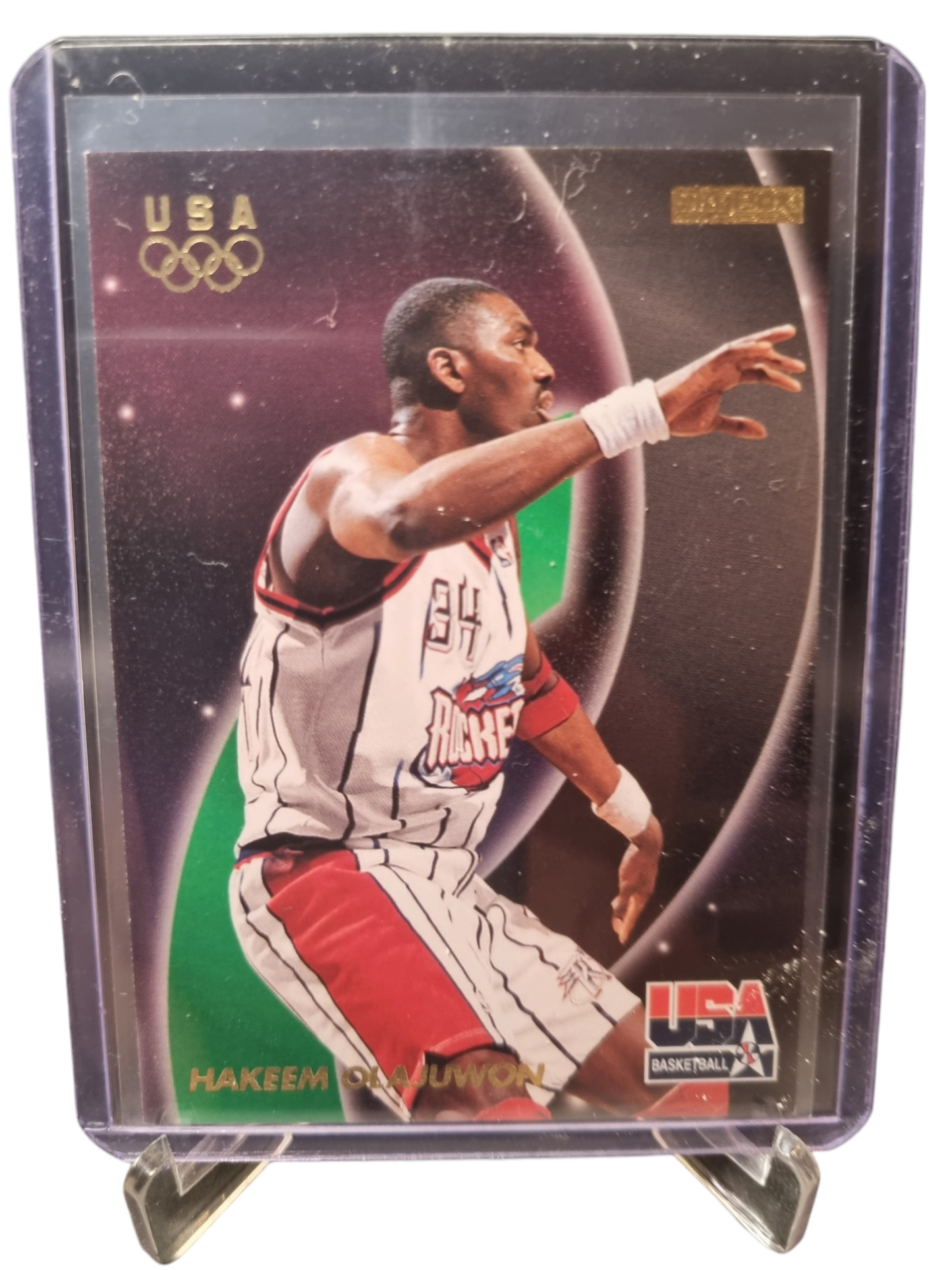 1996 Skybox #46 Hakeem Olajuwon USA Basketball Contributions