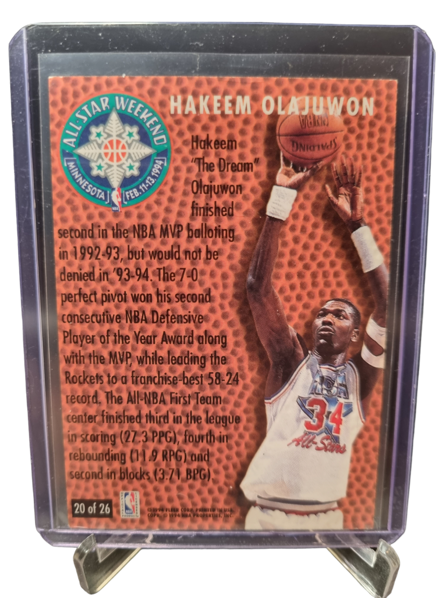 1994-95 Fleer #20 of 26 Hakeem Olajuwon All-Star Weekend