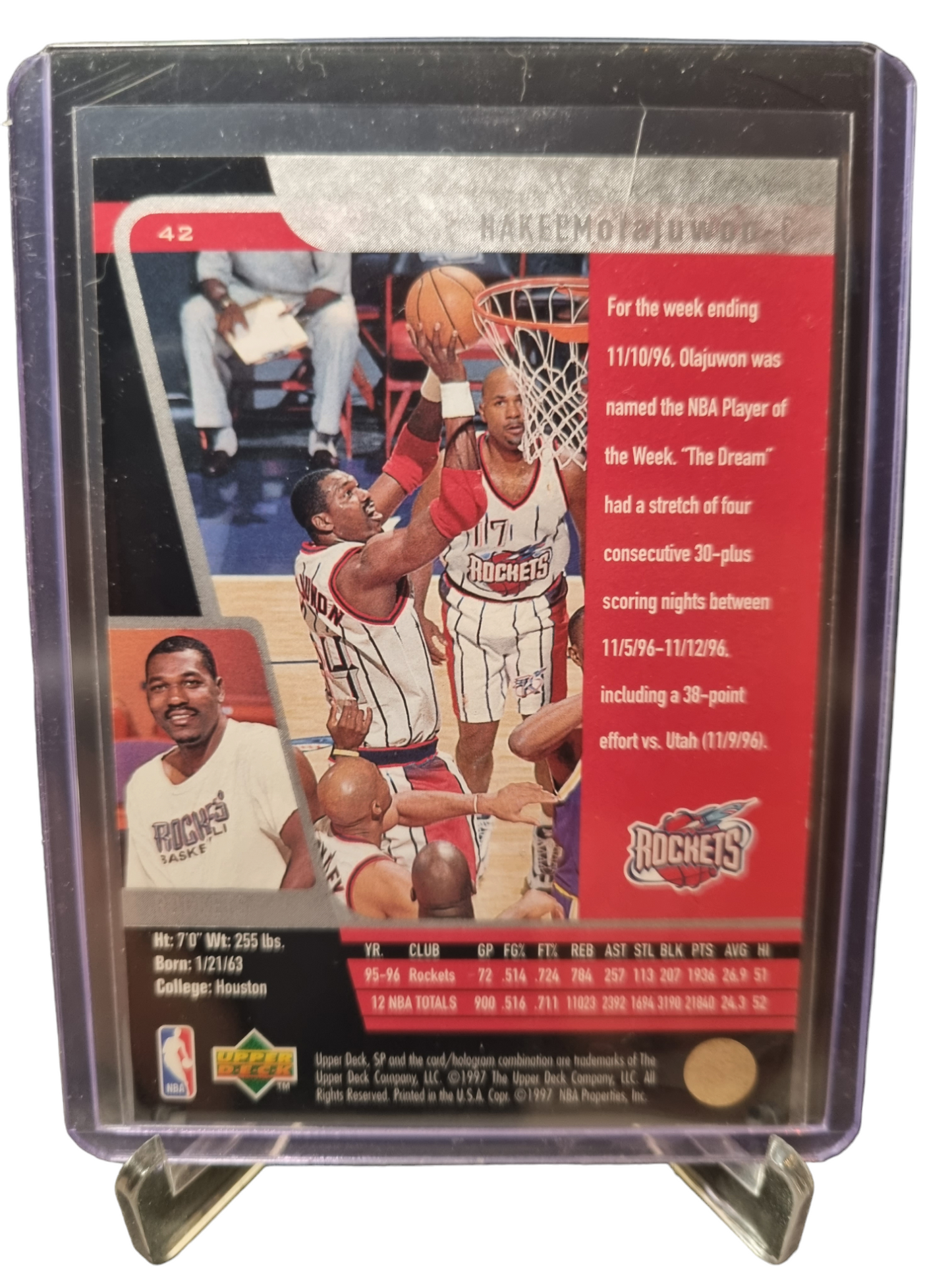 1997 Upper Deck #42 Hakeem Olajuwon SP