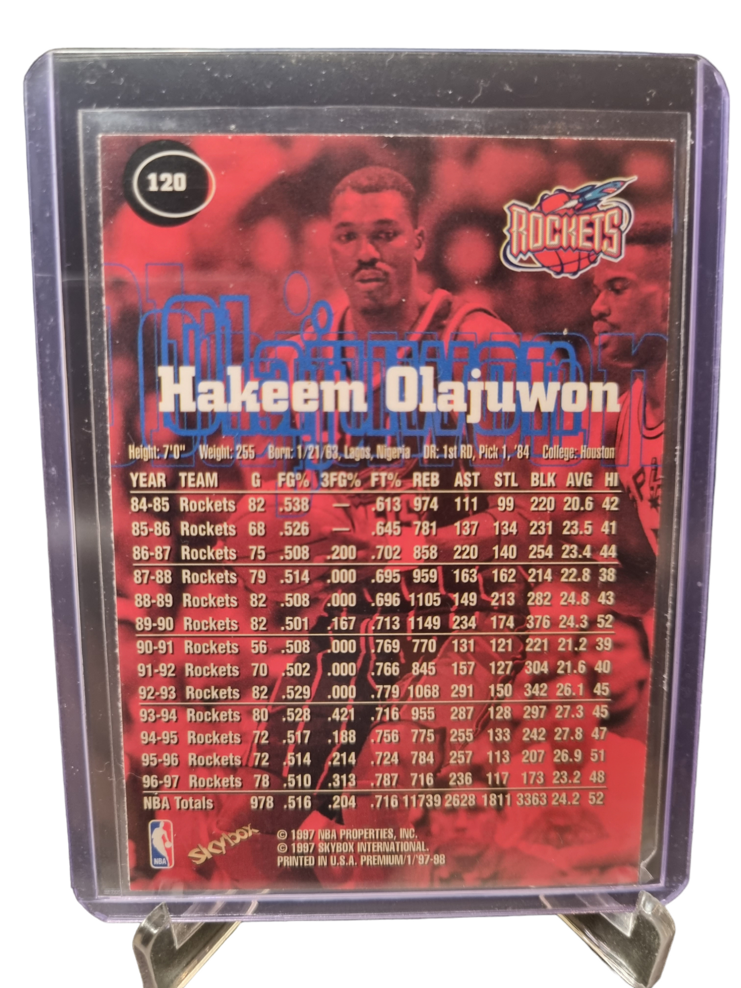 1997 Skybox Premium #120 Hakeem Olajuwon