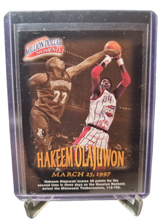 1997-98 Fleer #20 of 50 Hakeem Olajuwon Million Dollar Moments