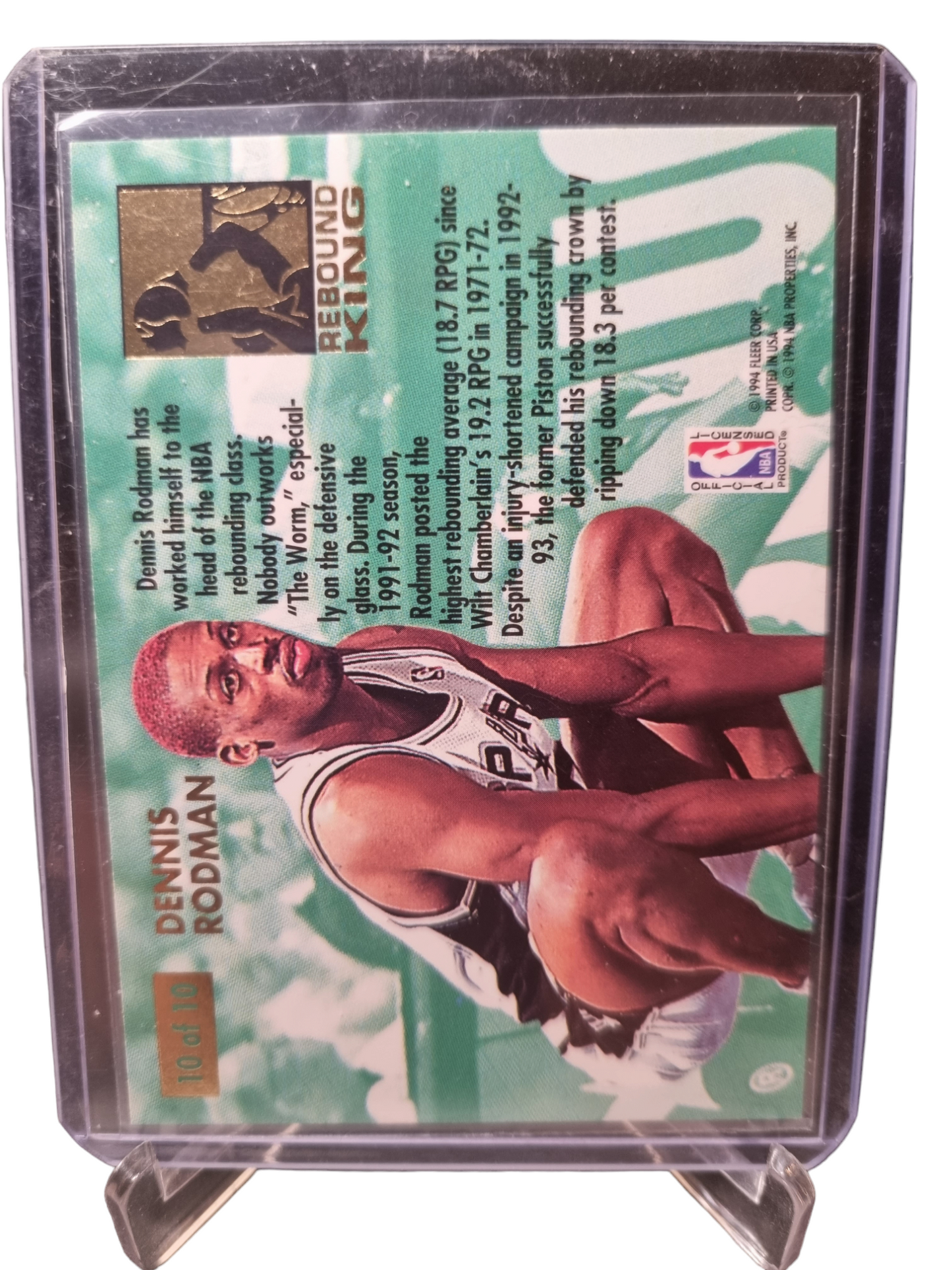 1993-94 Fleer #10 of 10 Dennis Rodman Rebound Kings