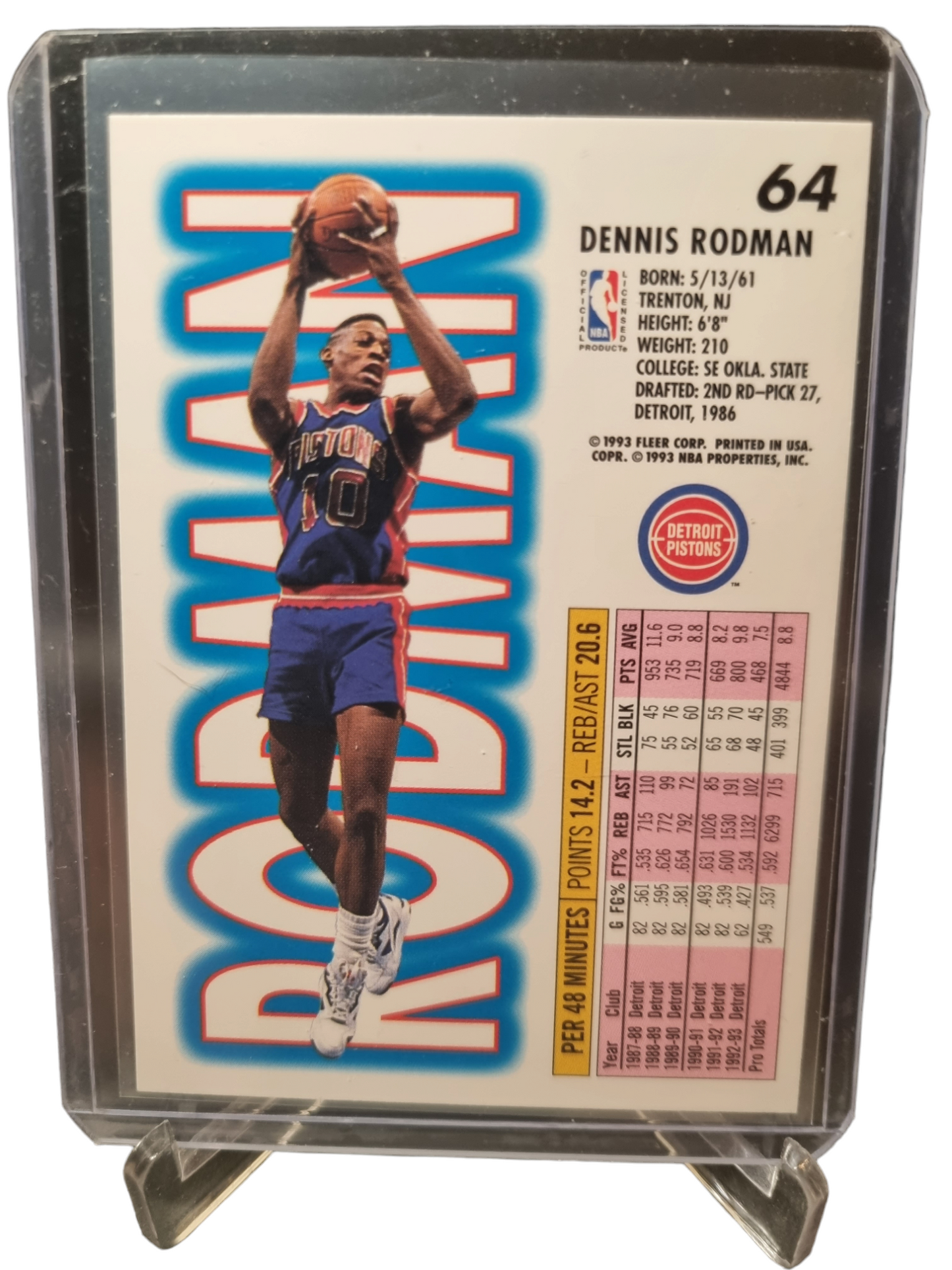 1993-94 Fleer #64 Dennis Rodman